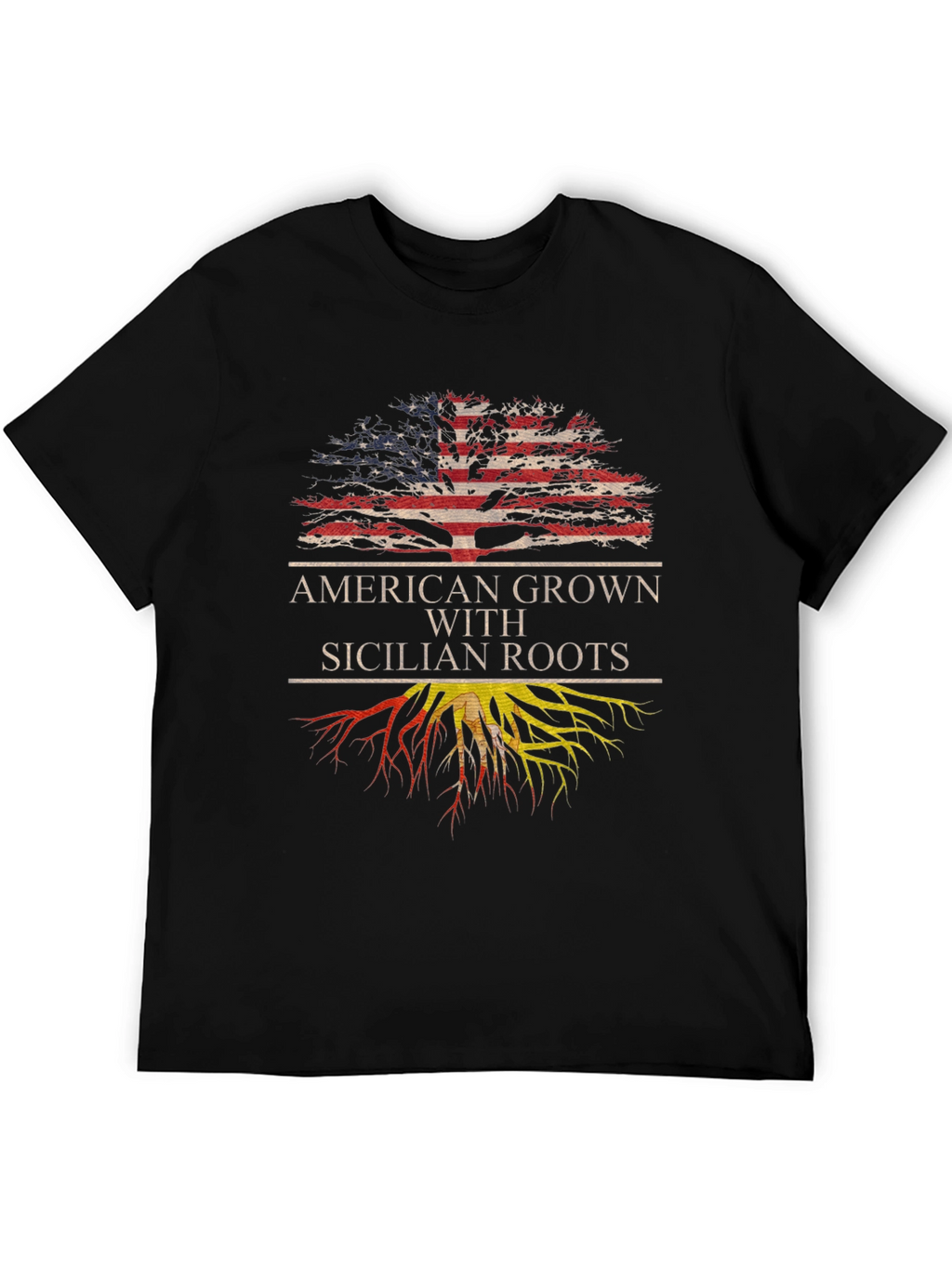 Camiseta Hombre Americano con Raíces Sicilianas