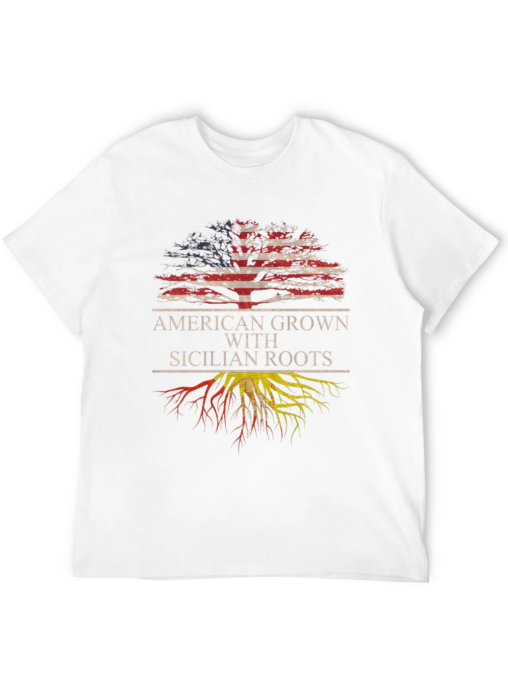 Camiseta Hombre Americano con Raíces Sicilianas