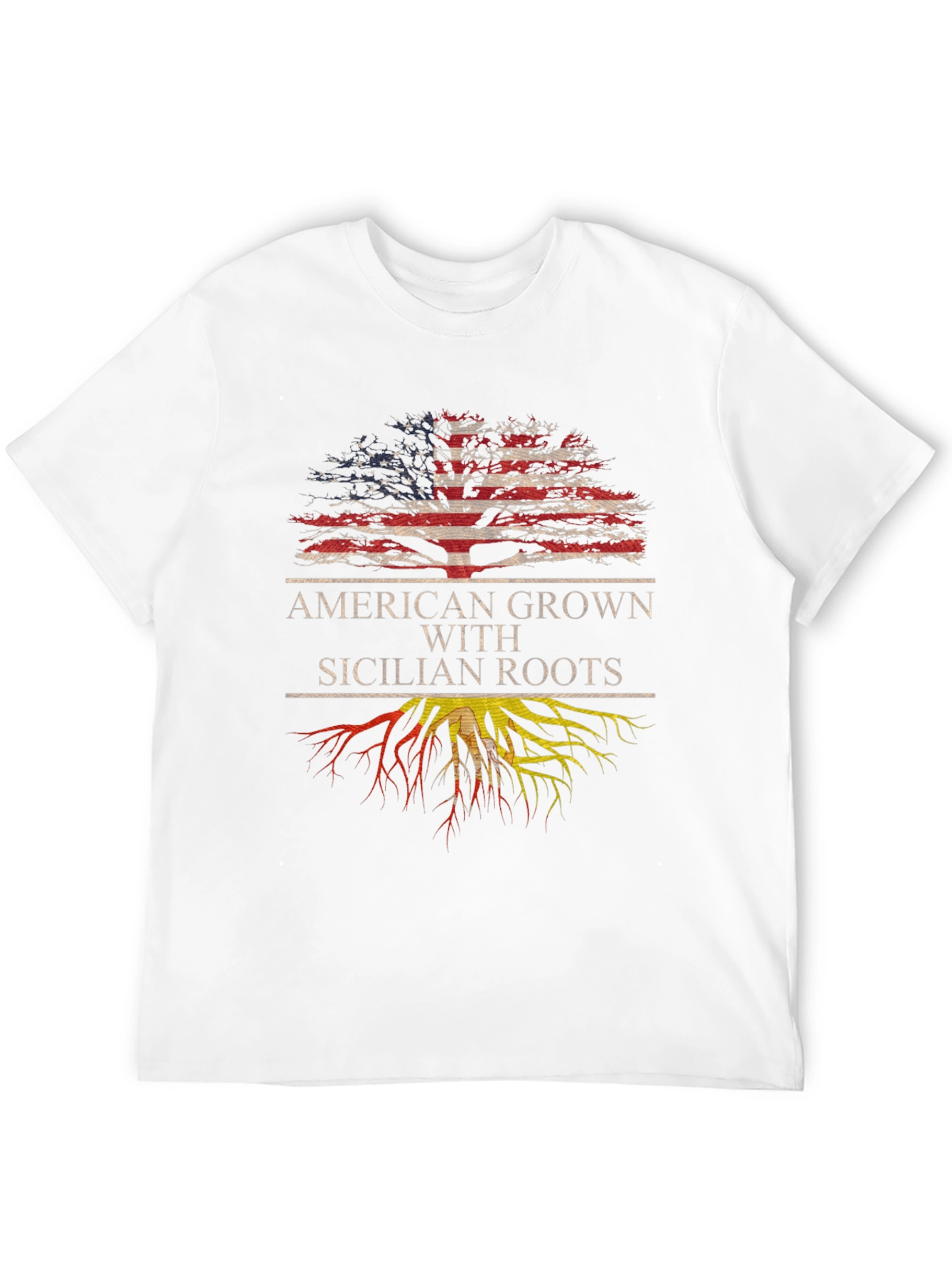 Camiseta Hombre Americano con Raíces Sicilianas