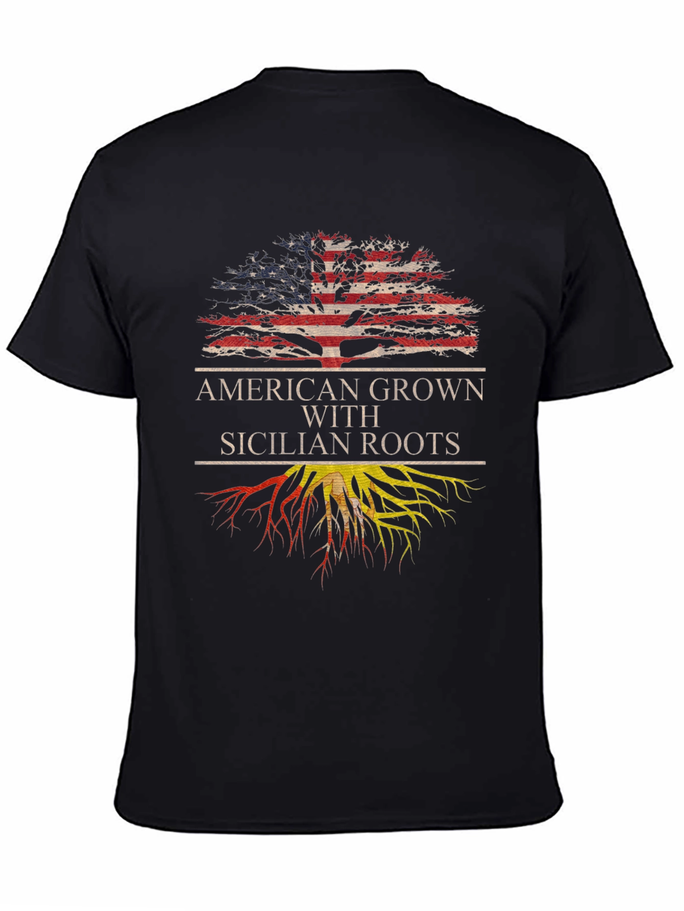 Camiseta Hombre Americano con Raíces Sicilianas