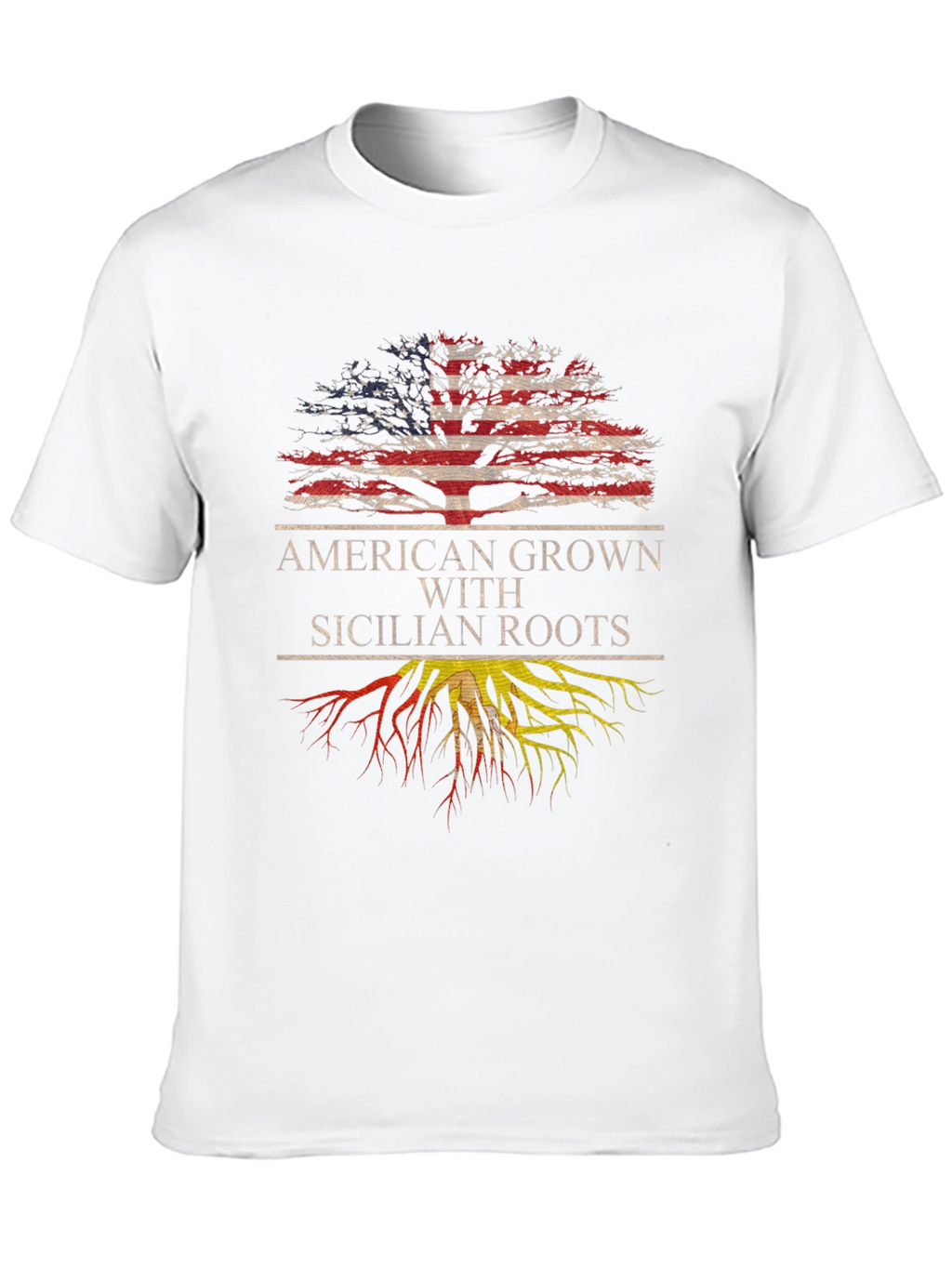 Camiseta Hombre Americano con Raíces Sicilianas