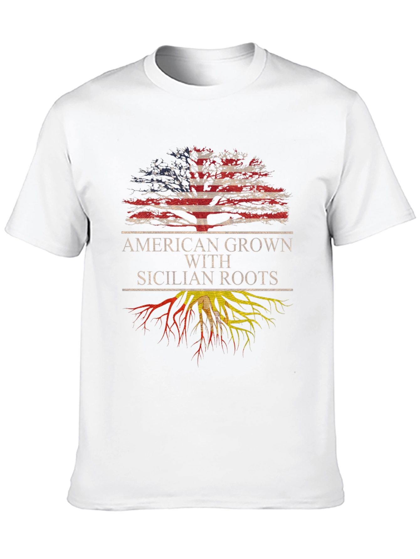 Camiseta Hombre Americano con Raíces Sicilianas
