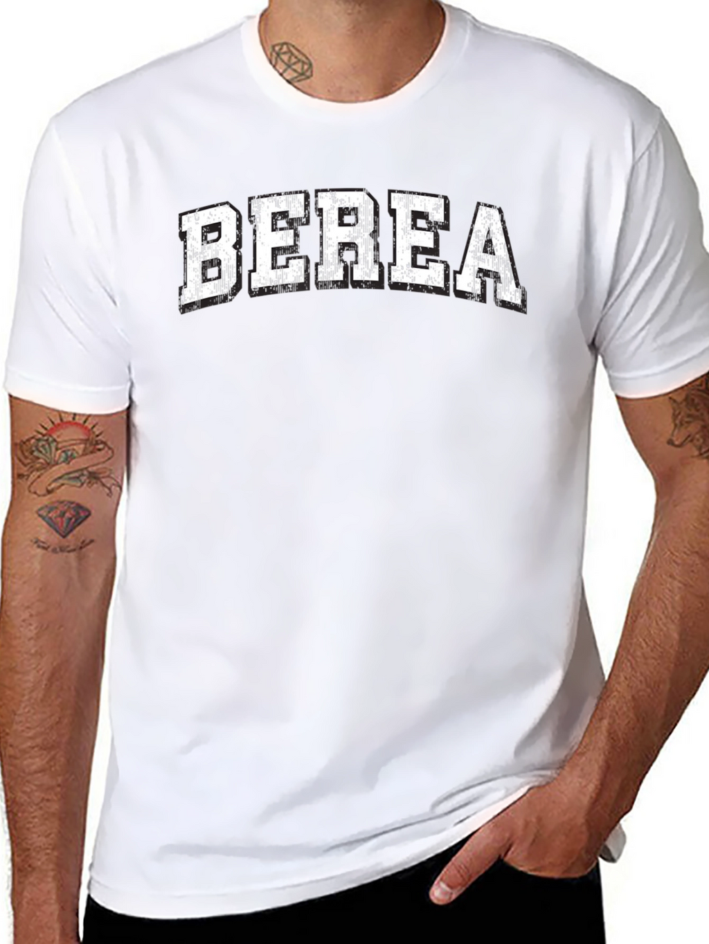 Camiseta Berea Clásica Negra Algodón para Hombre