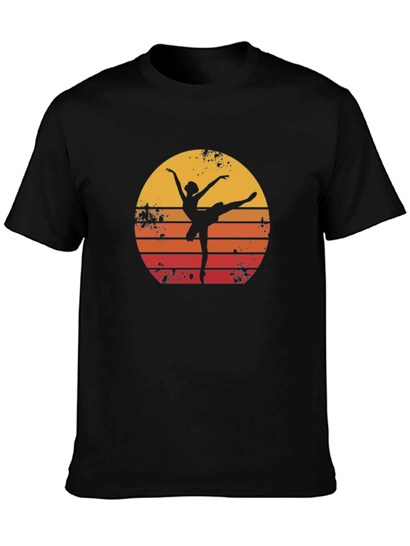 Camiseta Hombre Negra Silueta Bailarina Retro