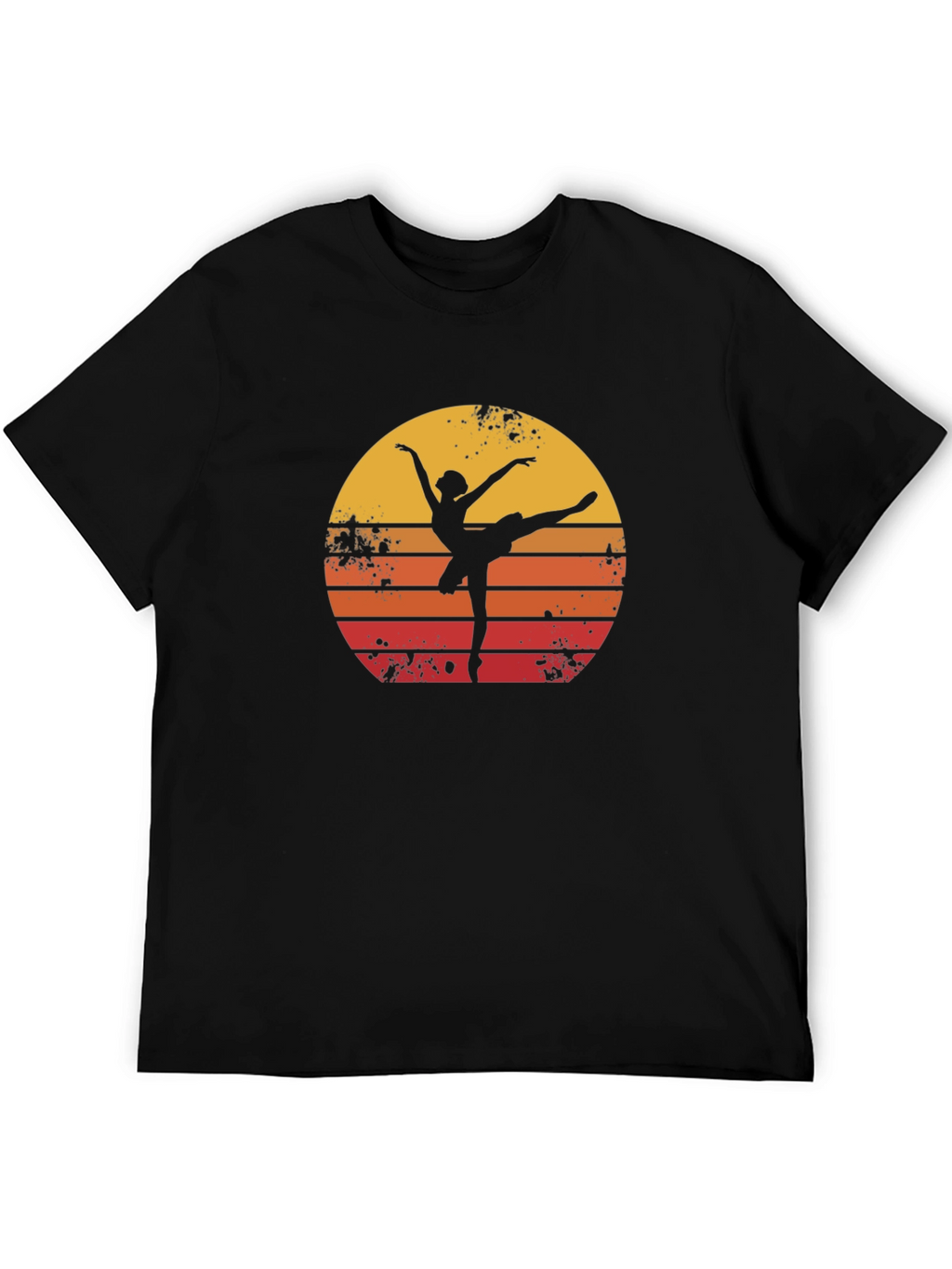 Camiseta Hombre Negra Silueta Bailarina Retro