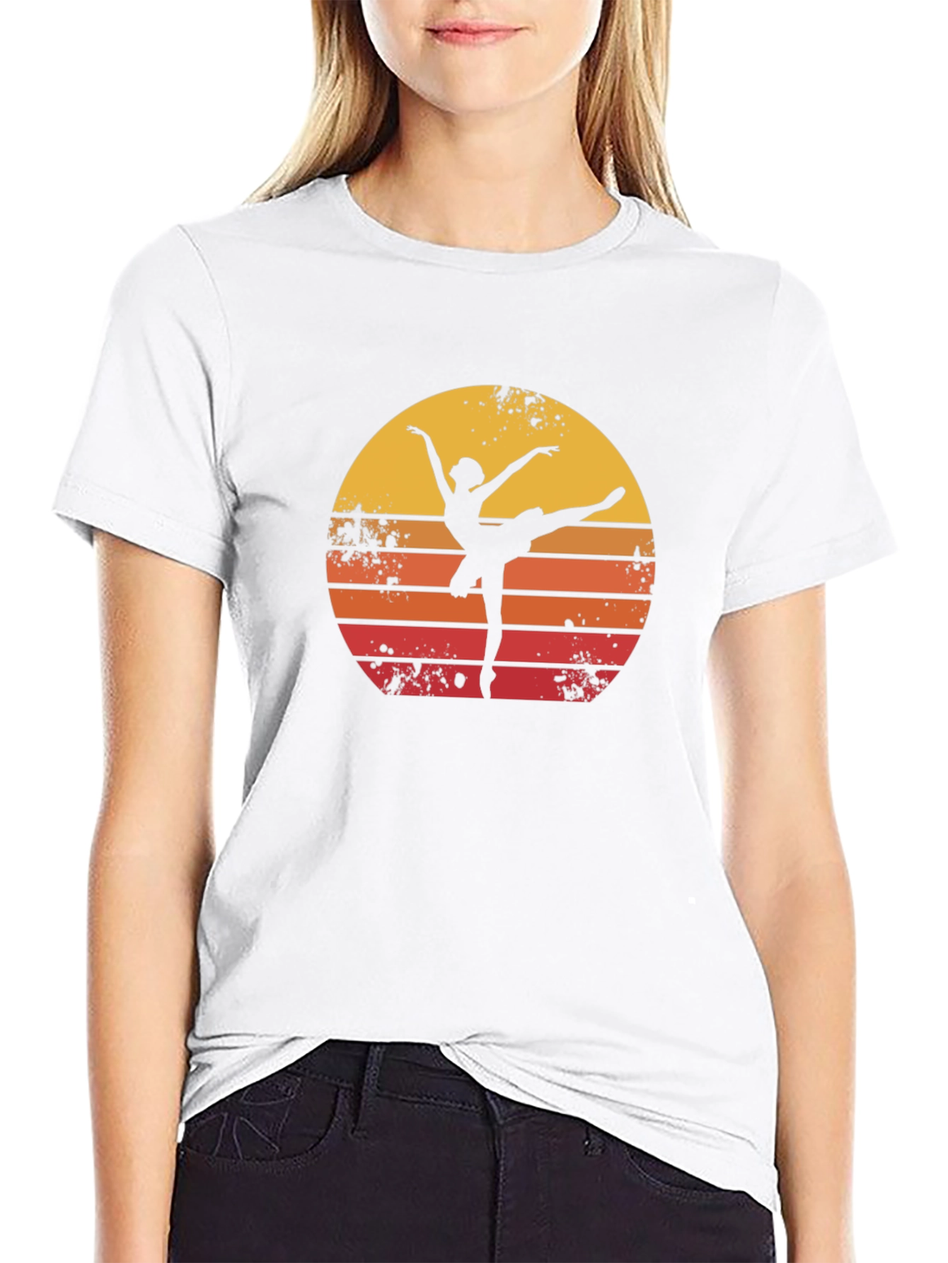 Camiseta Hombre Negra Silueta Bailarina Retro