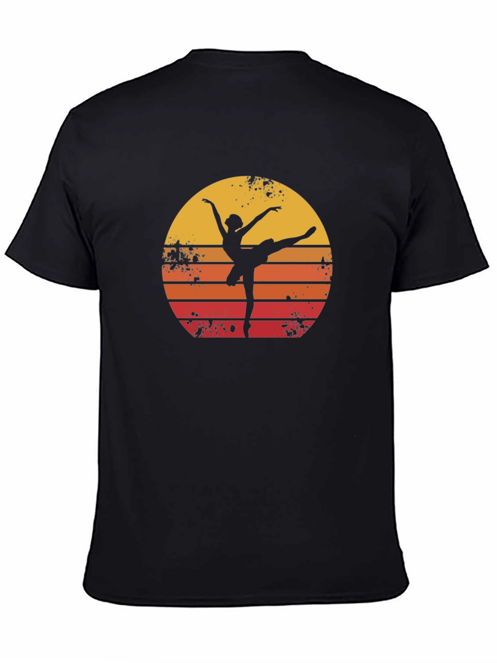 Camiseta Hombre Negra Silueta Bailarina Retro