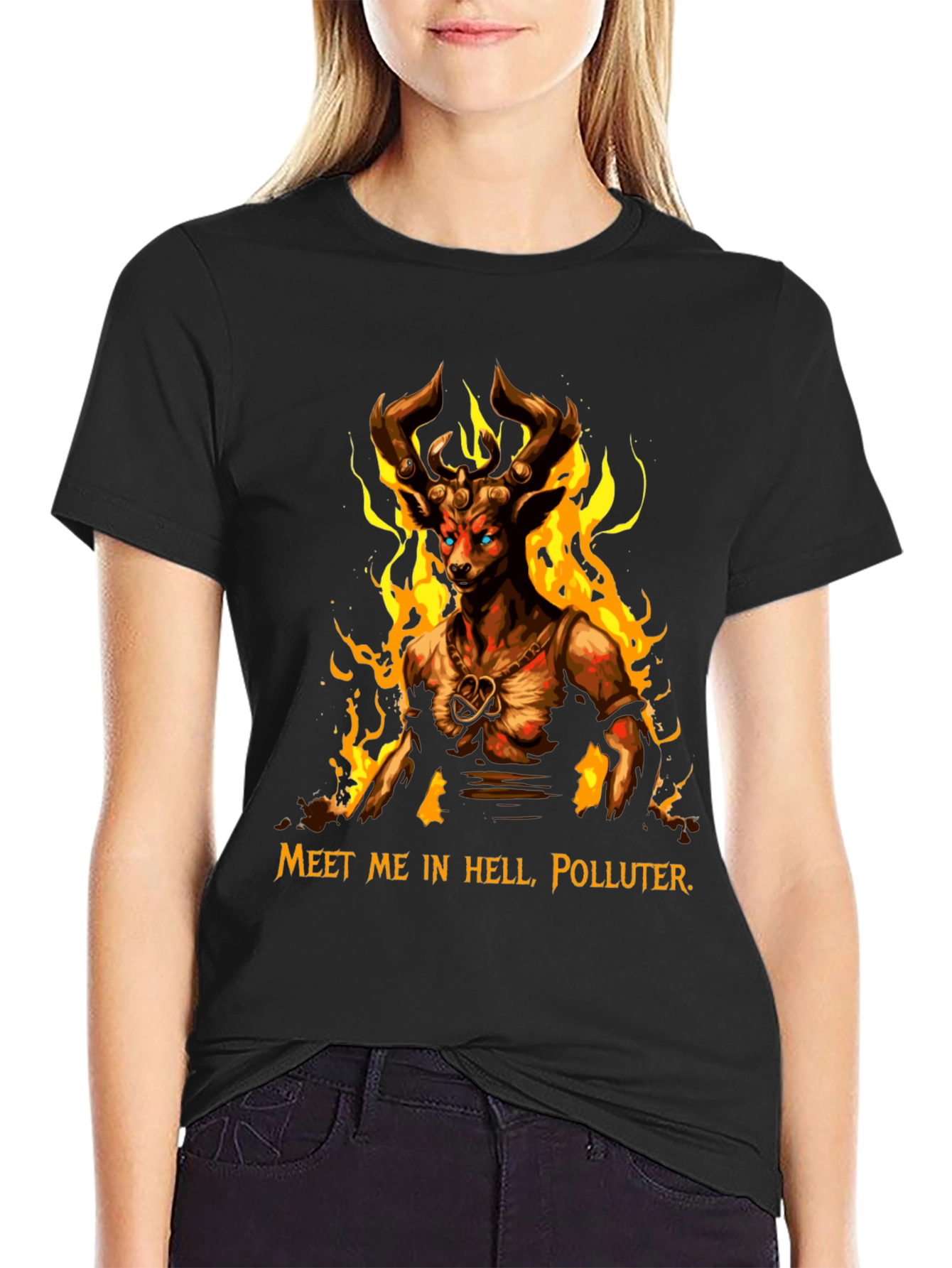 Camiseta Hombre: Ciervo Infernal - Encuentro en el Infierno