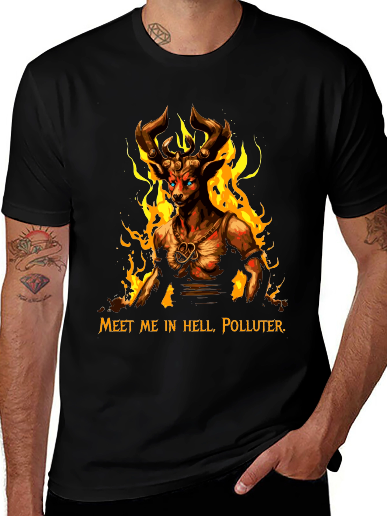 Camiseta Hombre: Ciervo Infernal - Encuentro en el Infierno