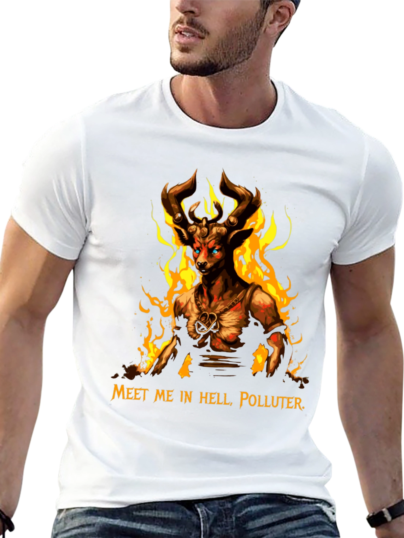 Camiseta Hombre: Ciervo Infernal - Encuentro en el Infierno