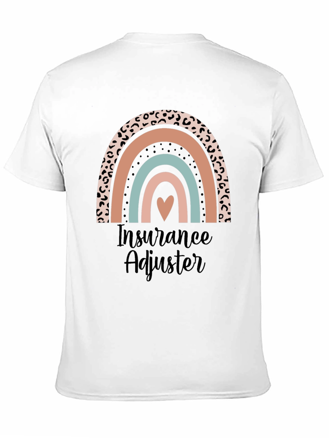 Camiseta Ajustador de Seguros con Arco Iris de Corazón