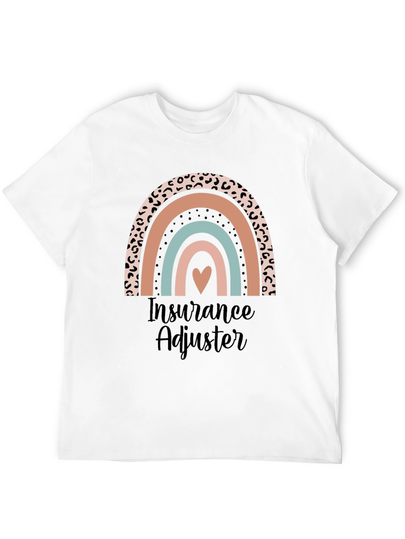 Camiseta Ajustador de Seguros con Arco Iris de Corazón