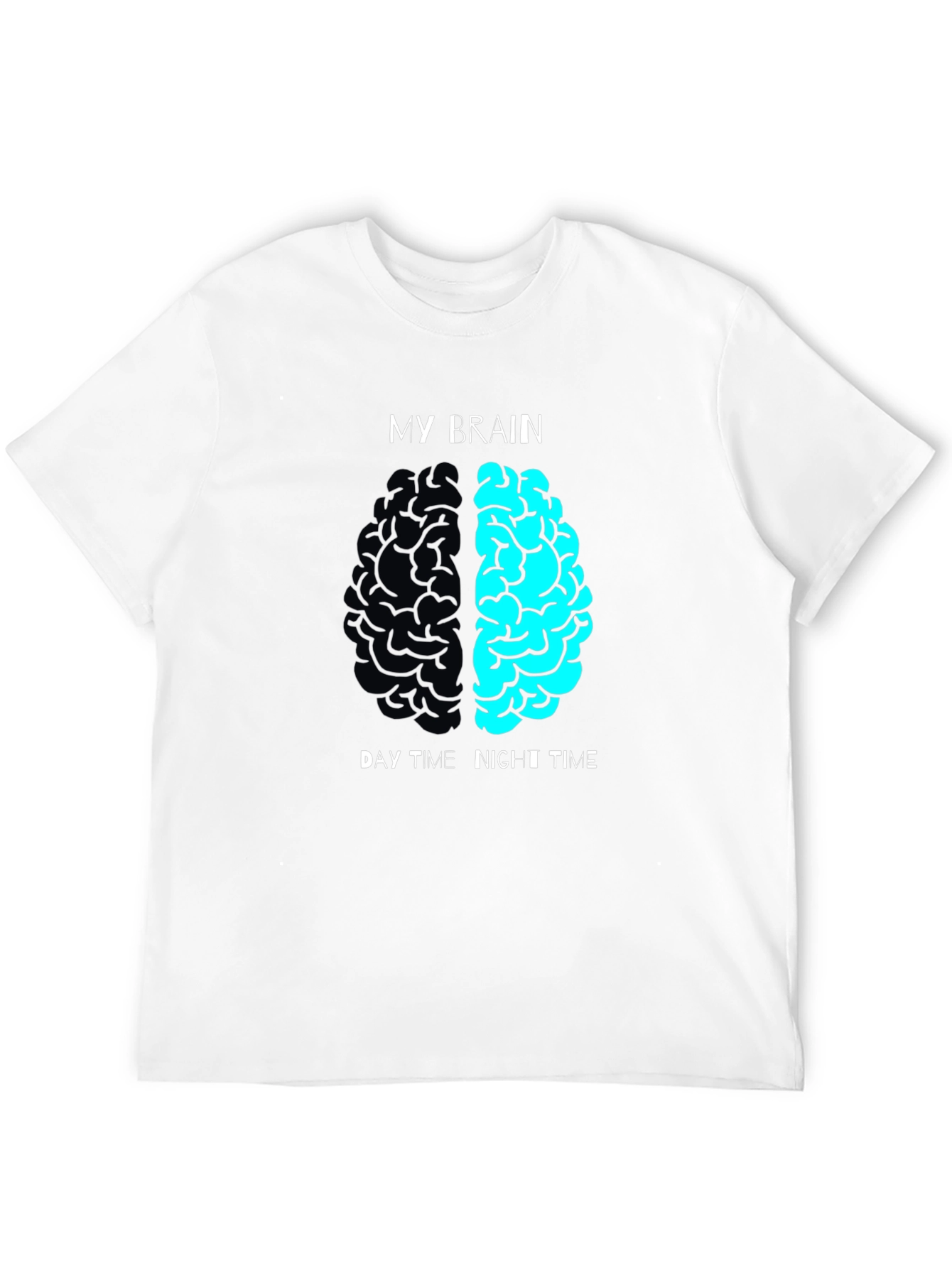 Camiseta Hombre Humor Cerebro Día Noche Algodón