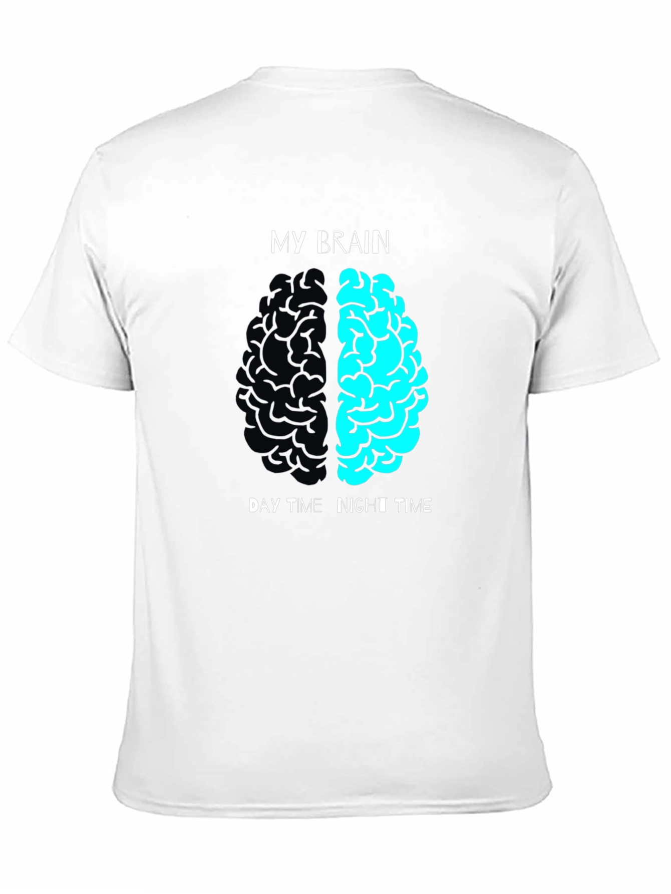 Camiseta Hombre Humor Cerebro Día Noche Algodón