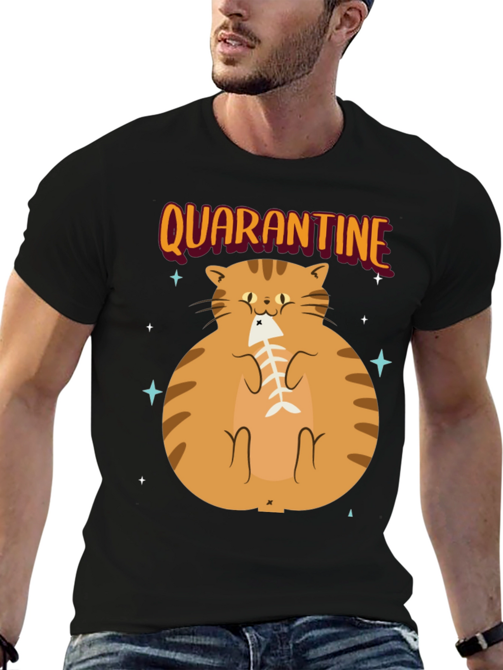 Camiseta con Gato en Cuarentena