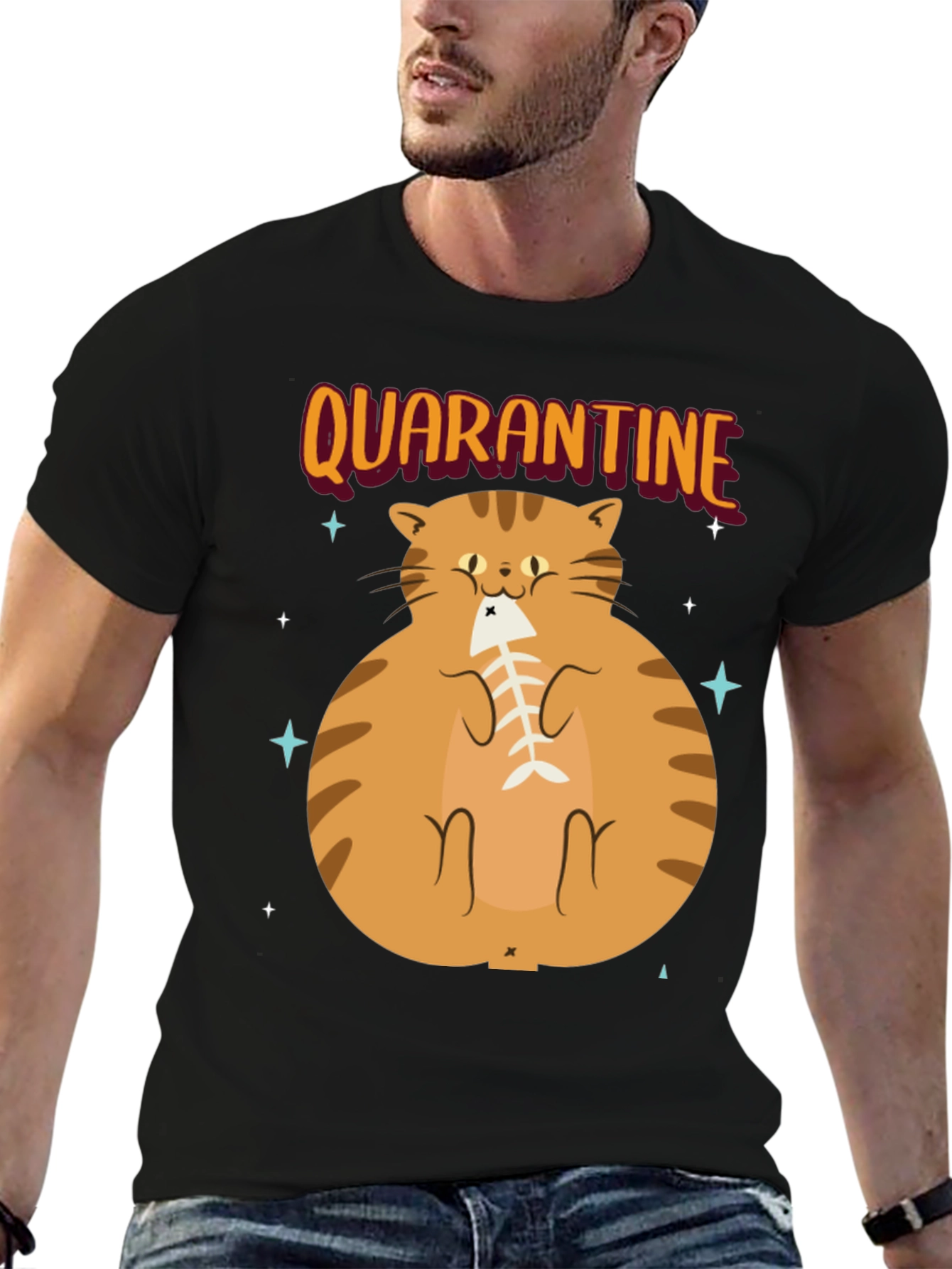 Camiseta con Gato en Cuarentena
