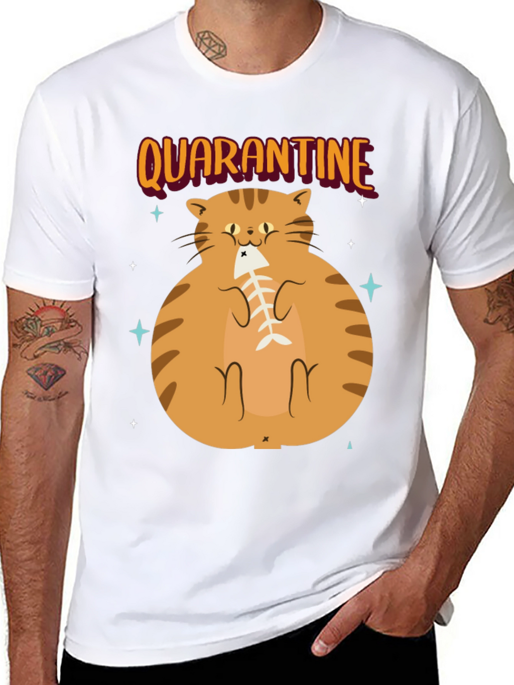 Camiseta con Gato en Cuarentena