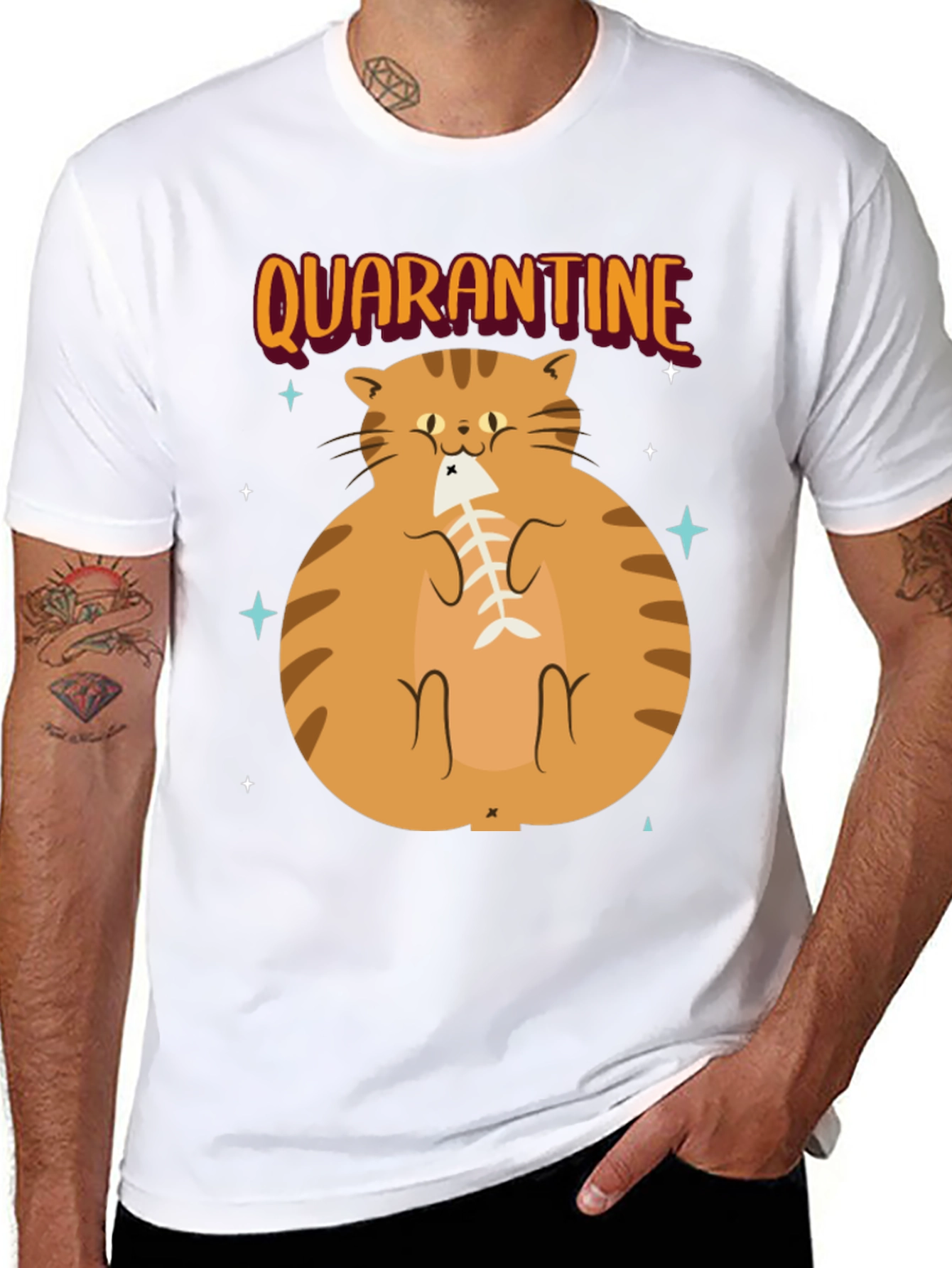 Camiseta con Gato en Cuarentena