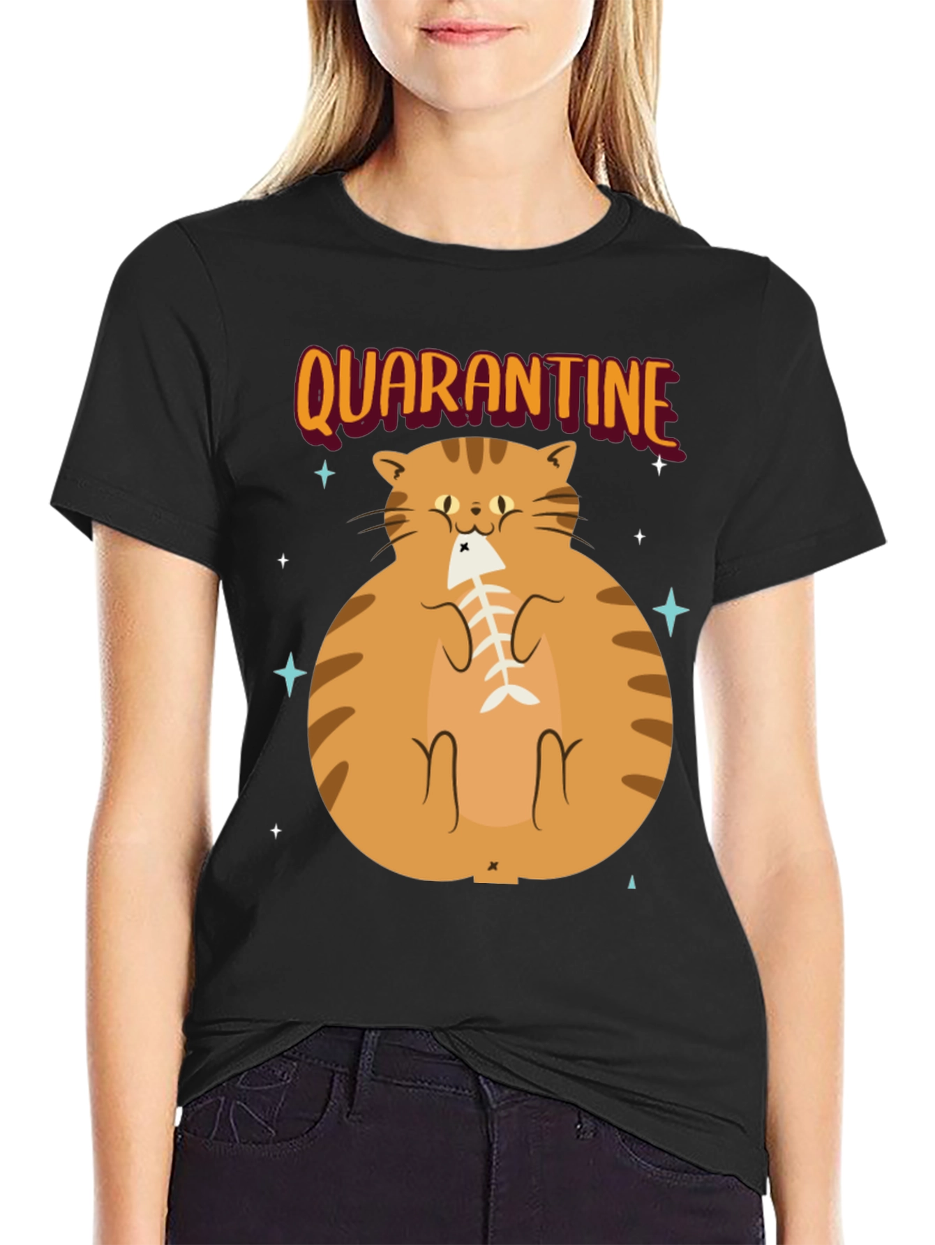 Camiseta con Gato en Cuarentena