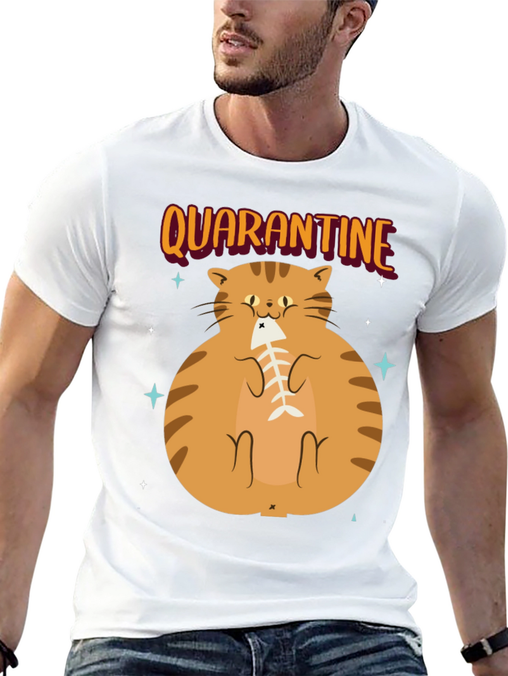 Camiseta con Gato en Cuarentena