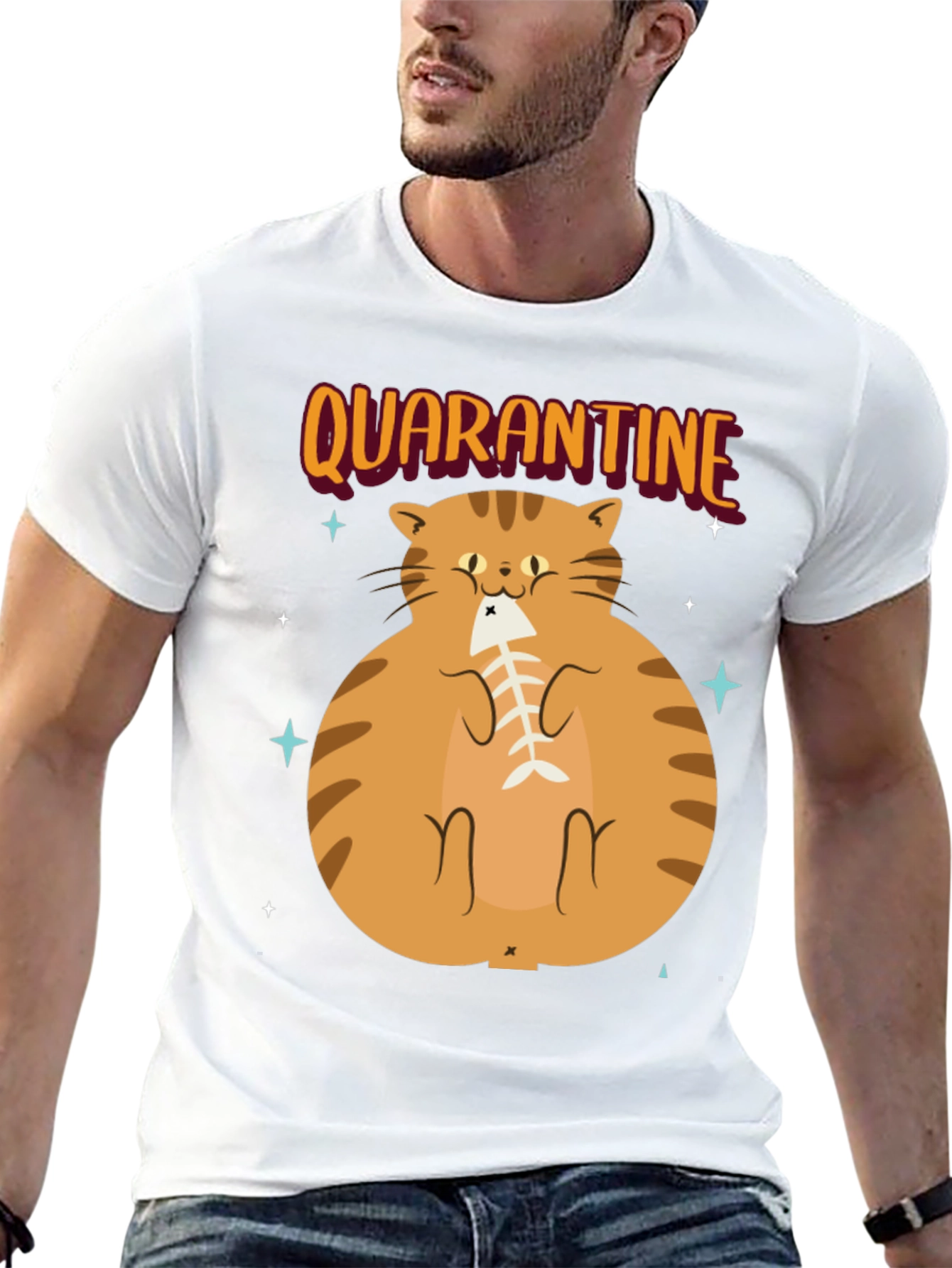 Camiseta con Gato en Cuarentena
