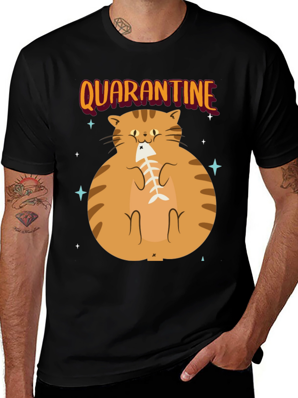 Camiseta con Gato en Cuarentena