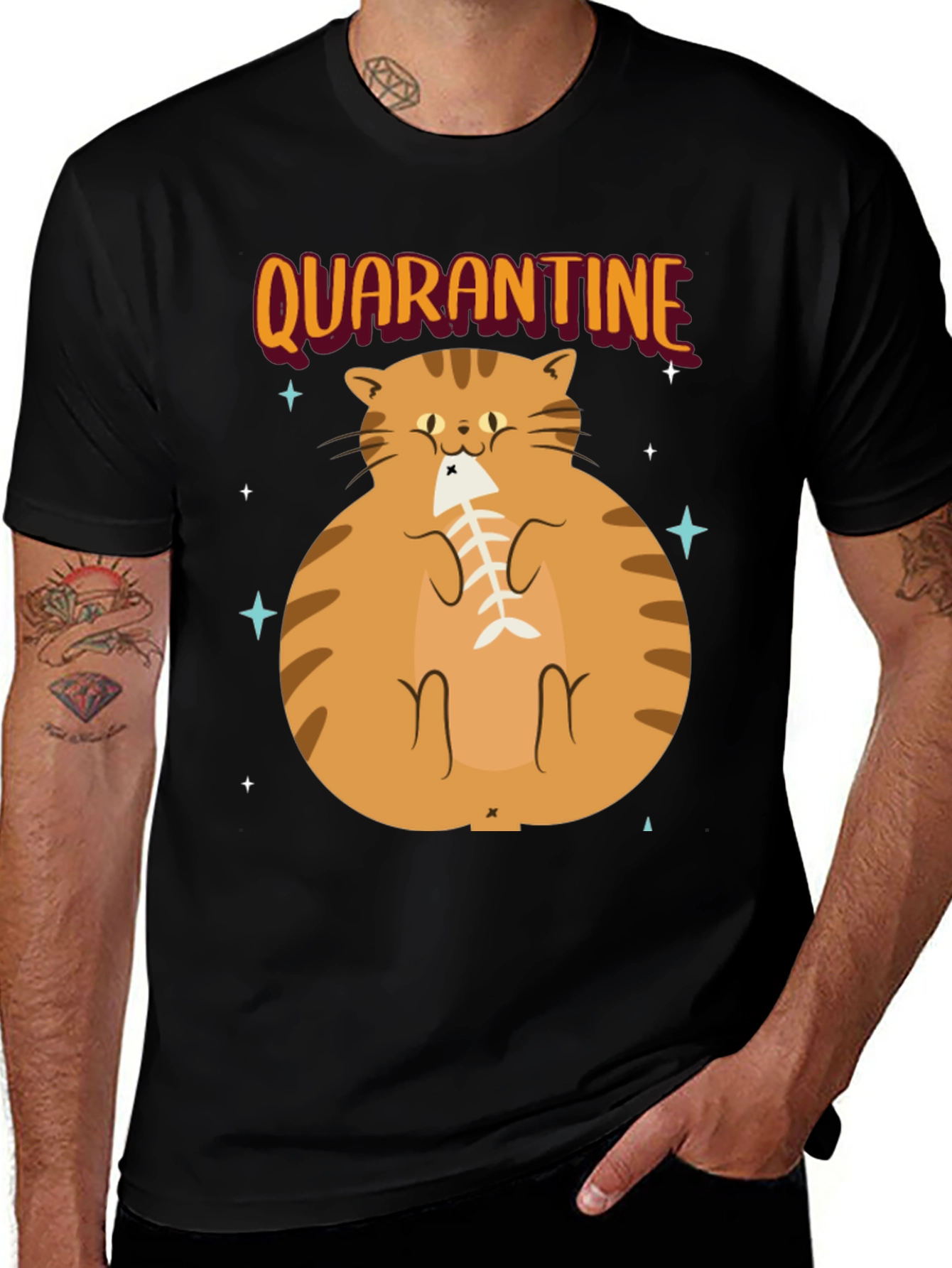 Camiseta con Gato en Cuarentena