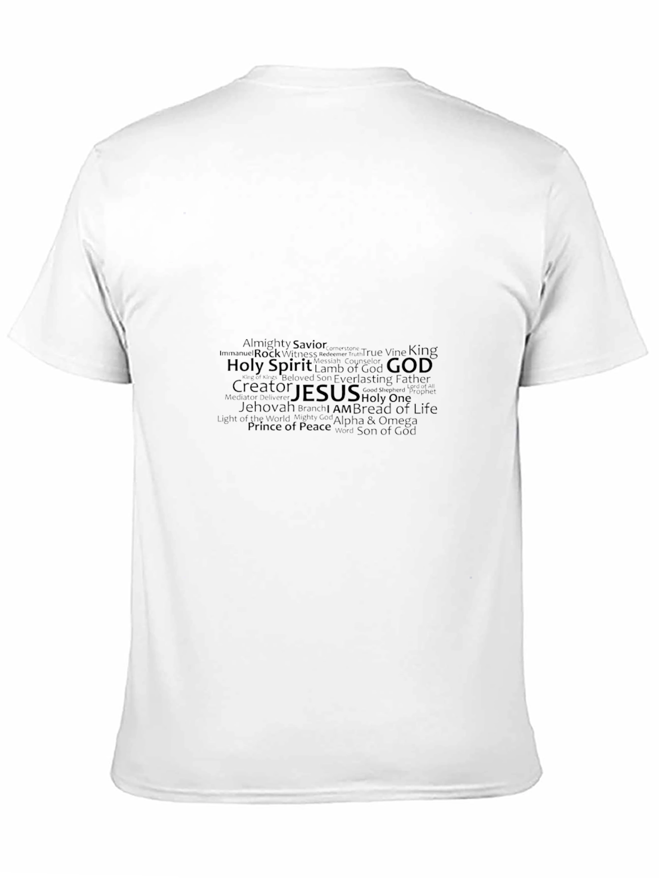 Camiseta Cristiana Negra: Jesús y Nombres de Dios