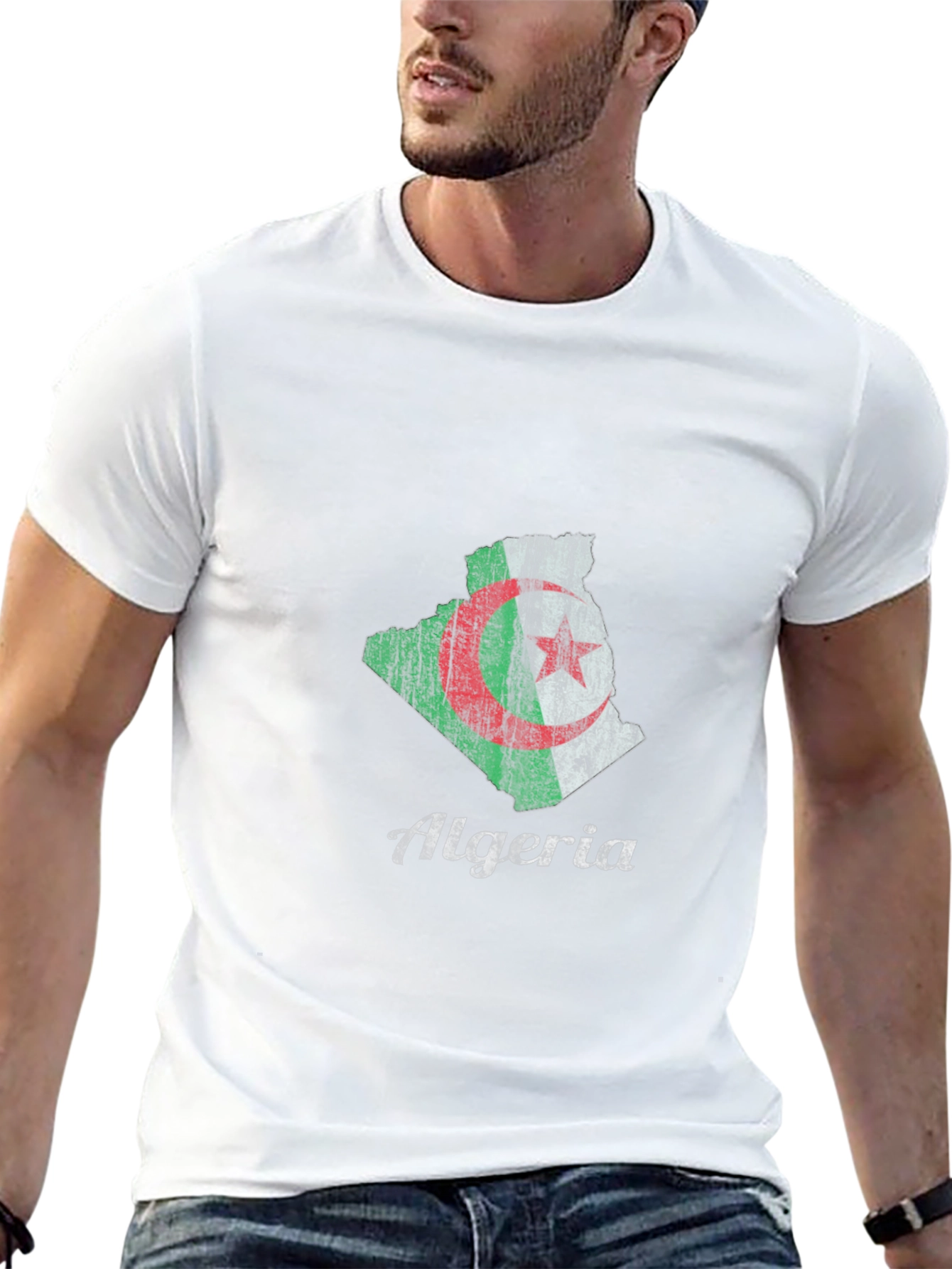 Camiseta Argelia con Diseño de Mapa y Bandera