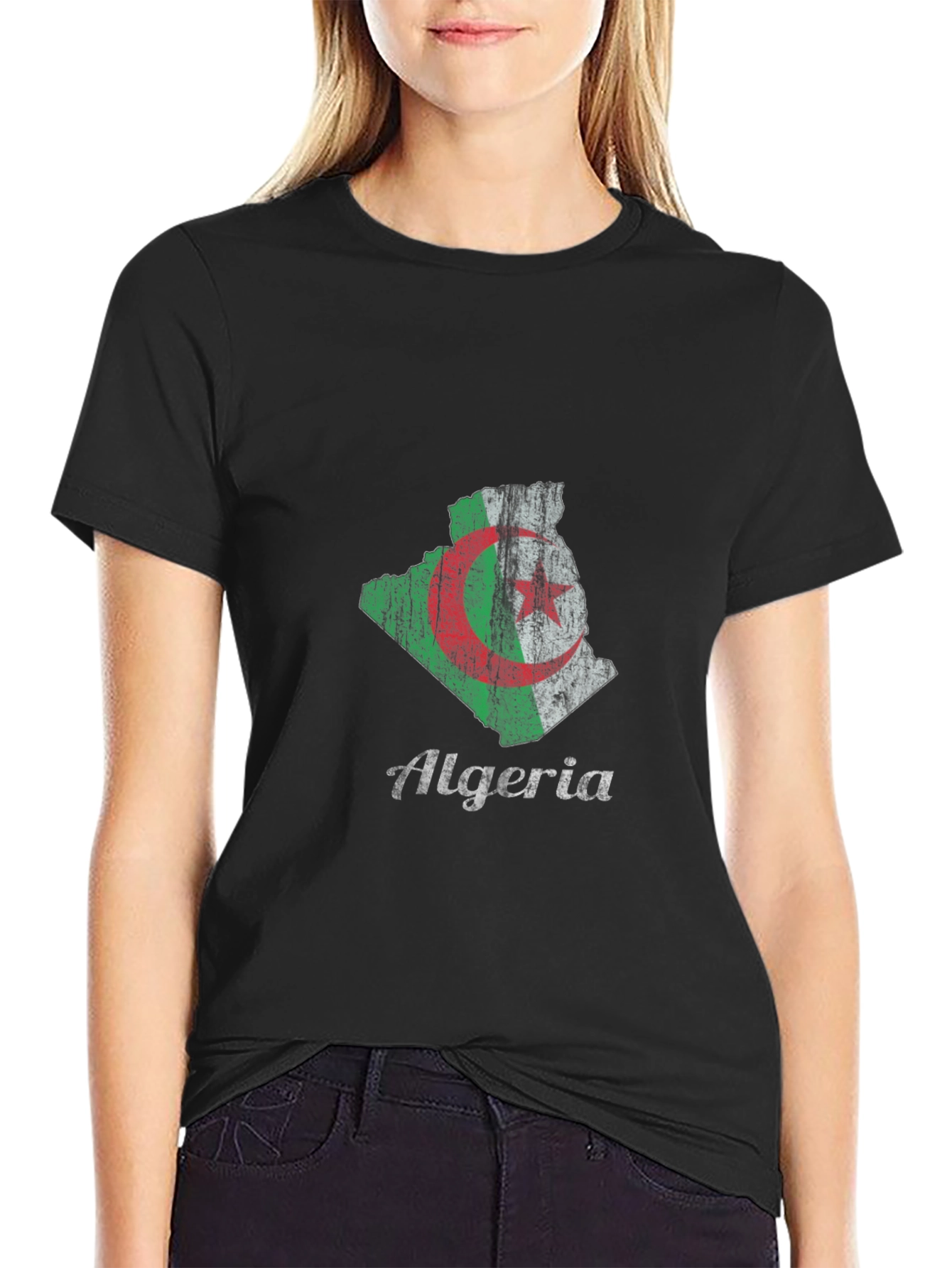 Camiseta Argelia con Diseño de Mapa y Bandera