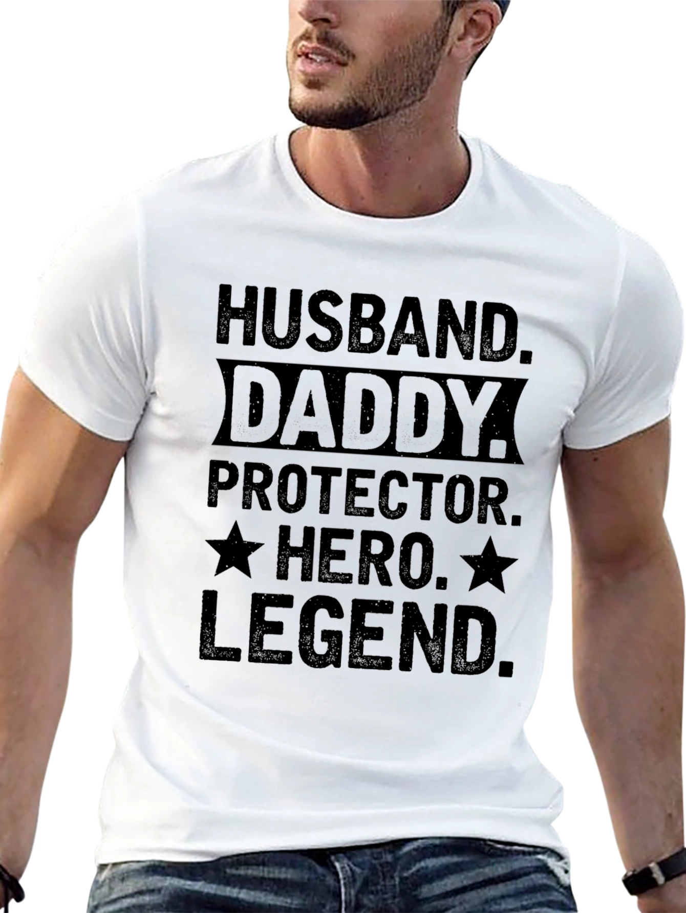 Camiseta Hombre: Esposo Papá Héroe Leyenda