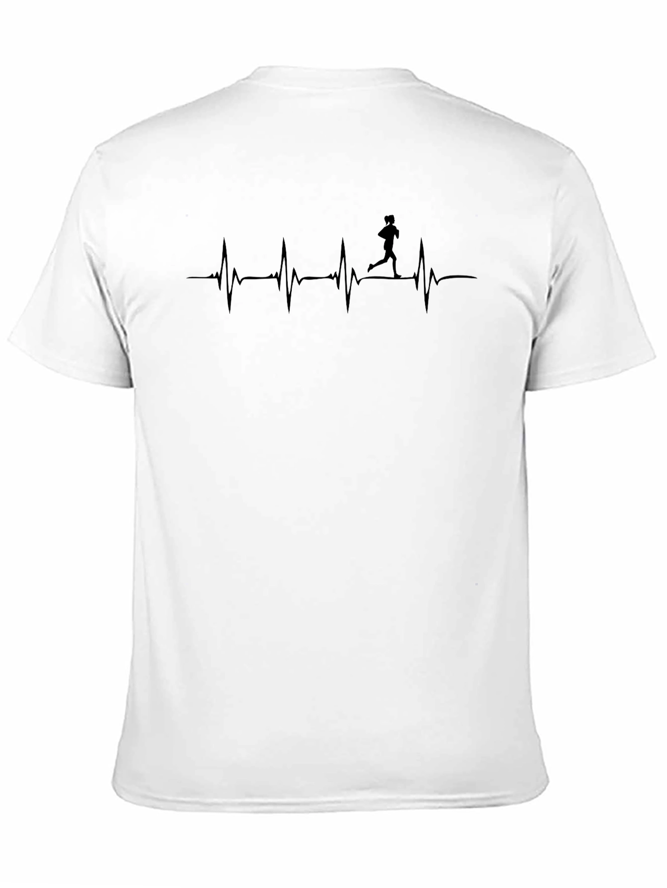 Camiseta Hombre Negra con Diseño Corazón y Corredor