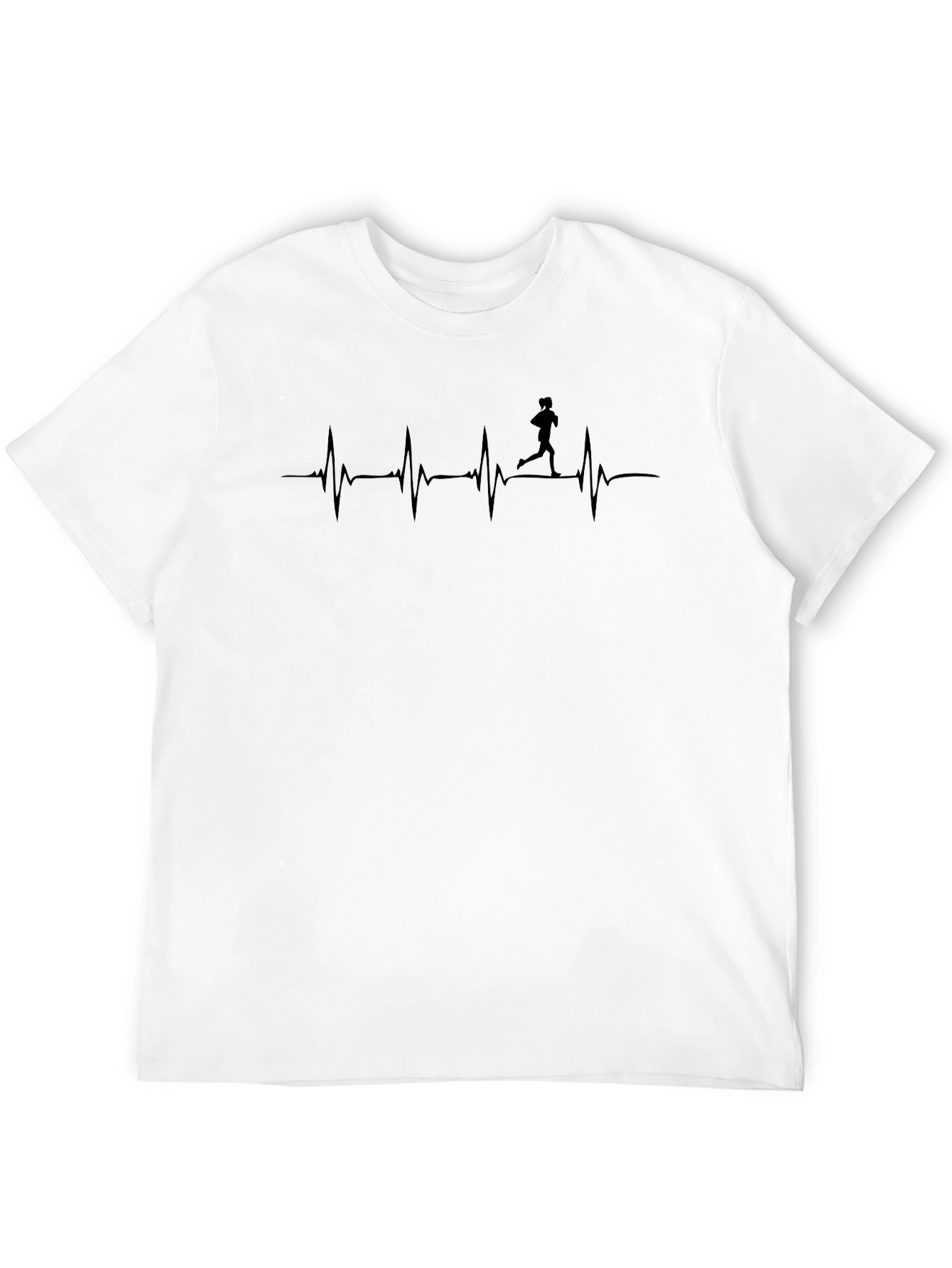 Camiseta Hombre Negra con Diseño Corazón y Corredor