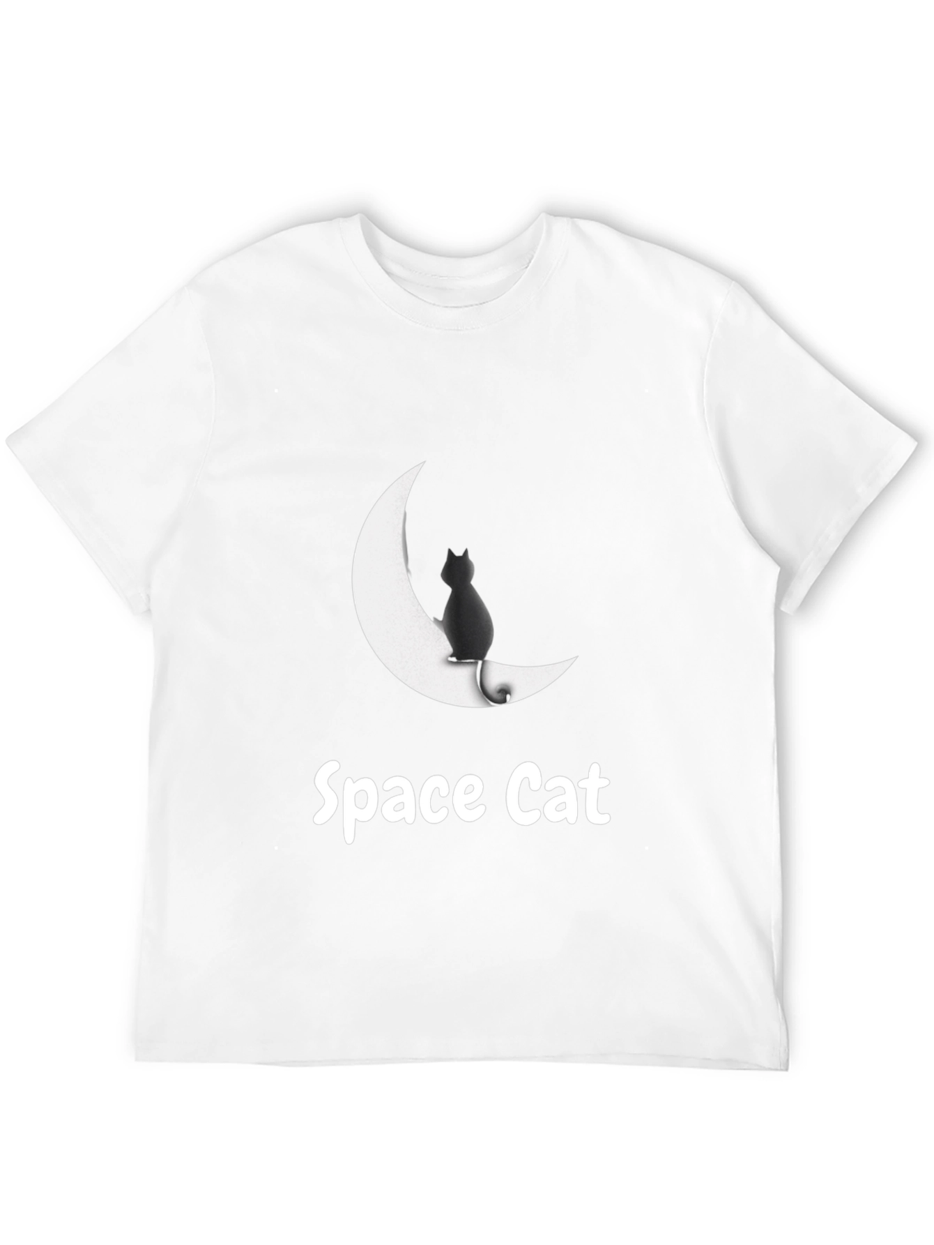 Camiseta Gato Espacial Negra - Diseño Original