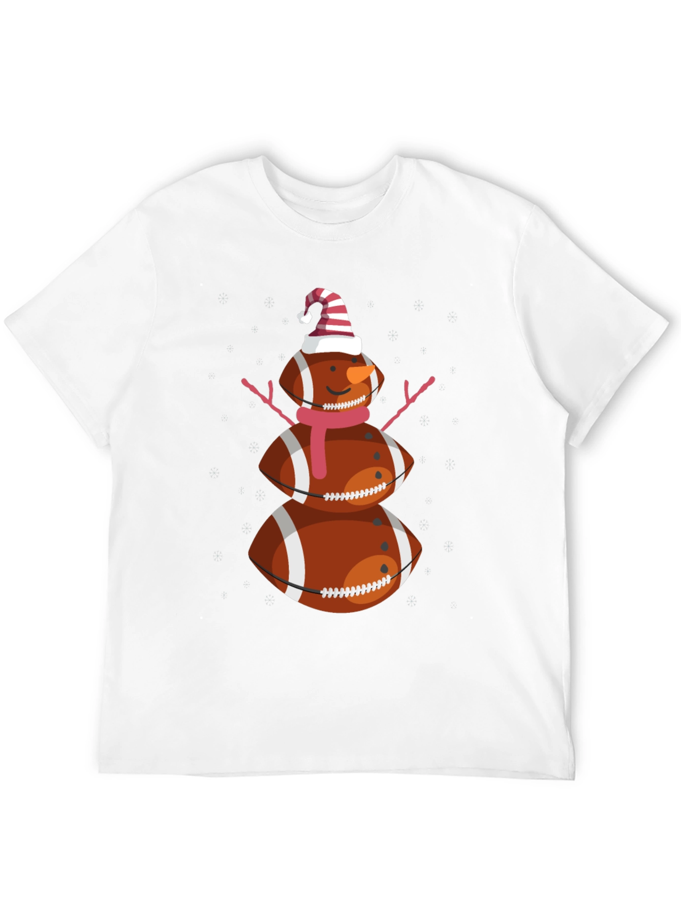 Camiseta Hombre Diseño Muñeco de Nieve Fútbol Americano