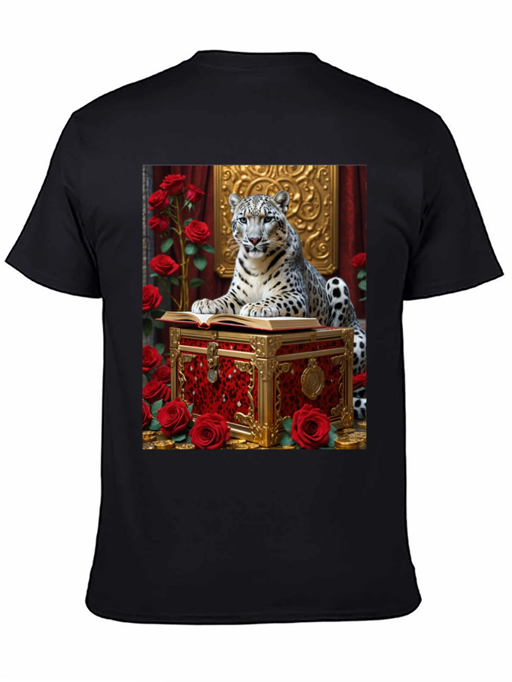 Camiseta con Diseño de Leopardo y Rosas