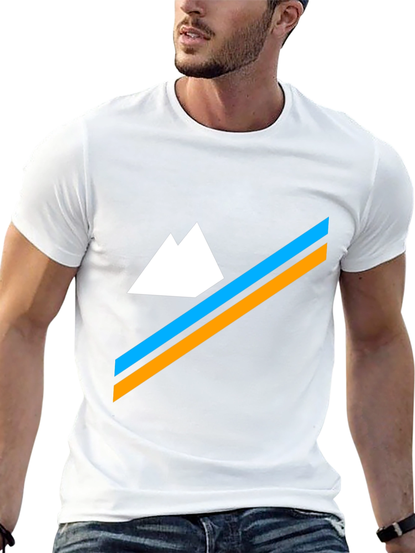 Camiseta Hombre Montaña Minimalista - Diseño Moderno