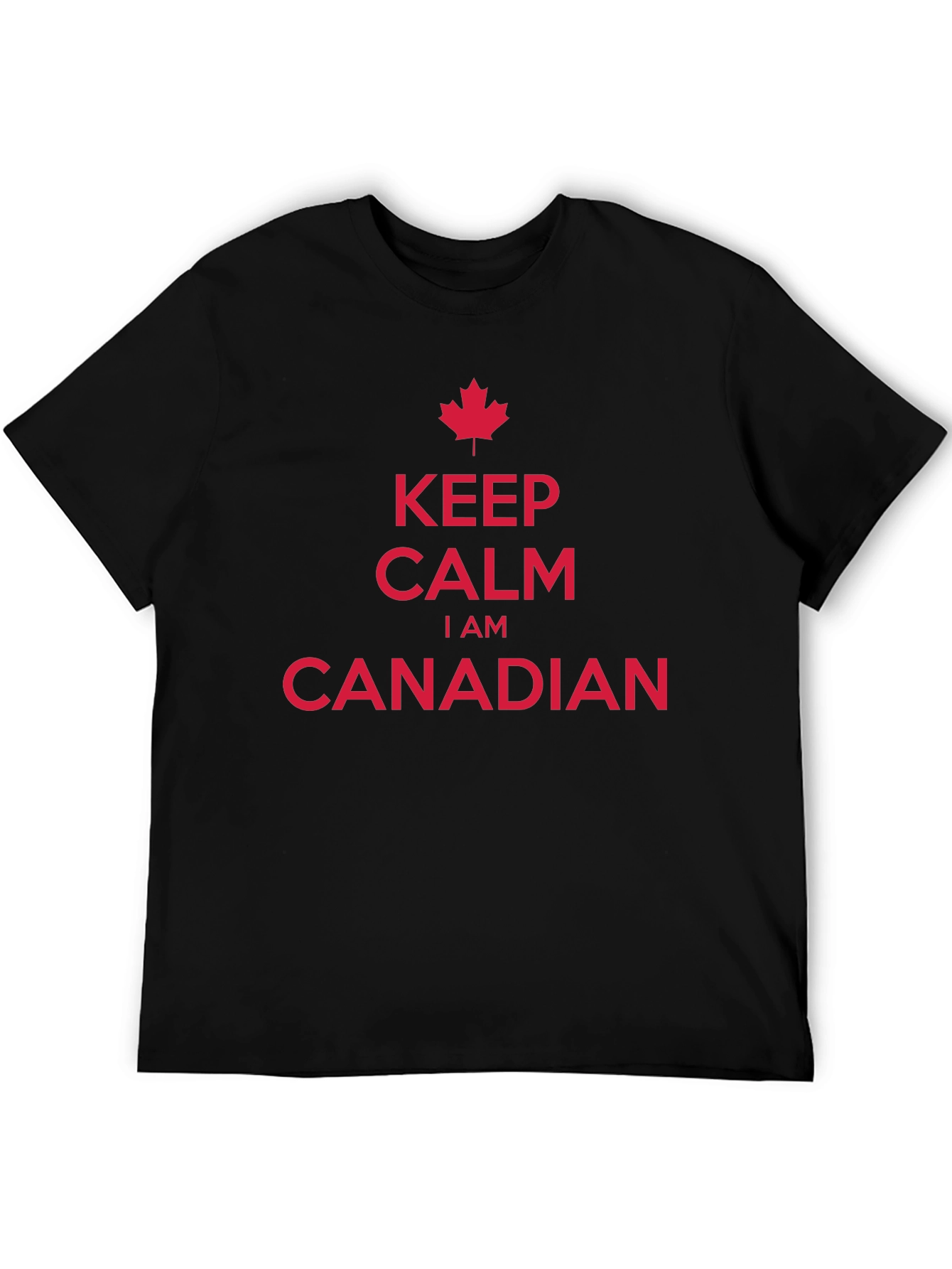 Camiseta Hombre Keep Calm Soy Canadiense Algodón