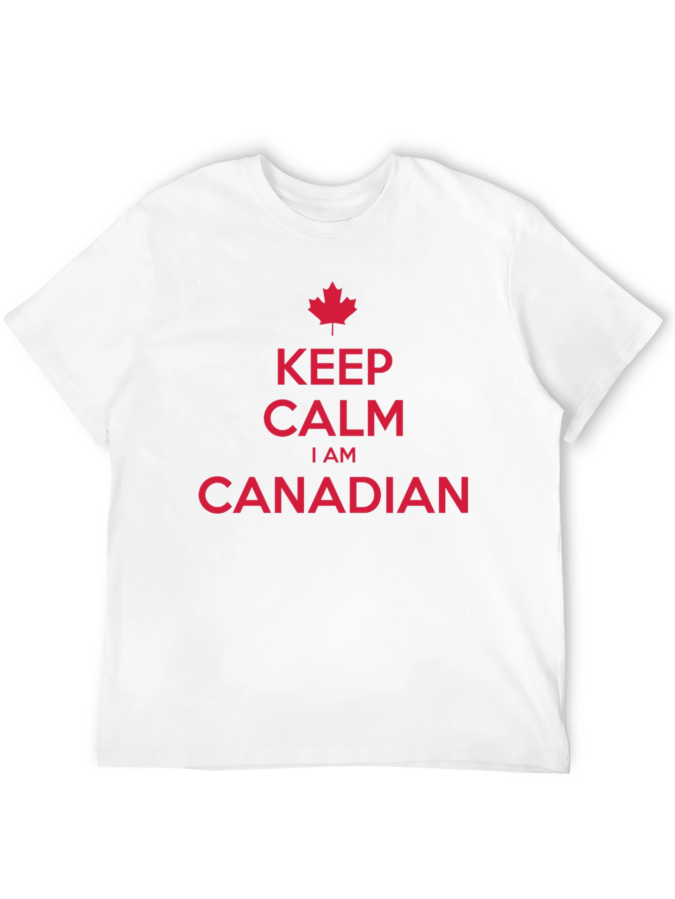 Camiseta Hombre Keep Calm Soy Canadiense Algodón