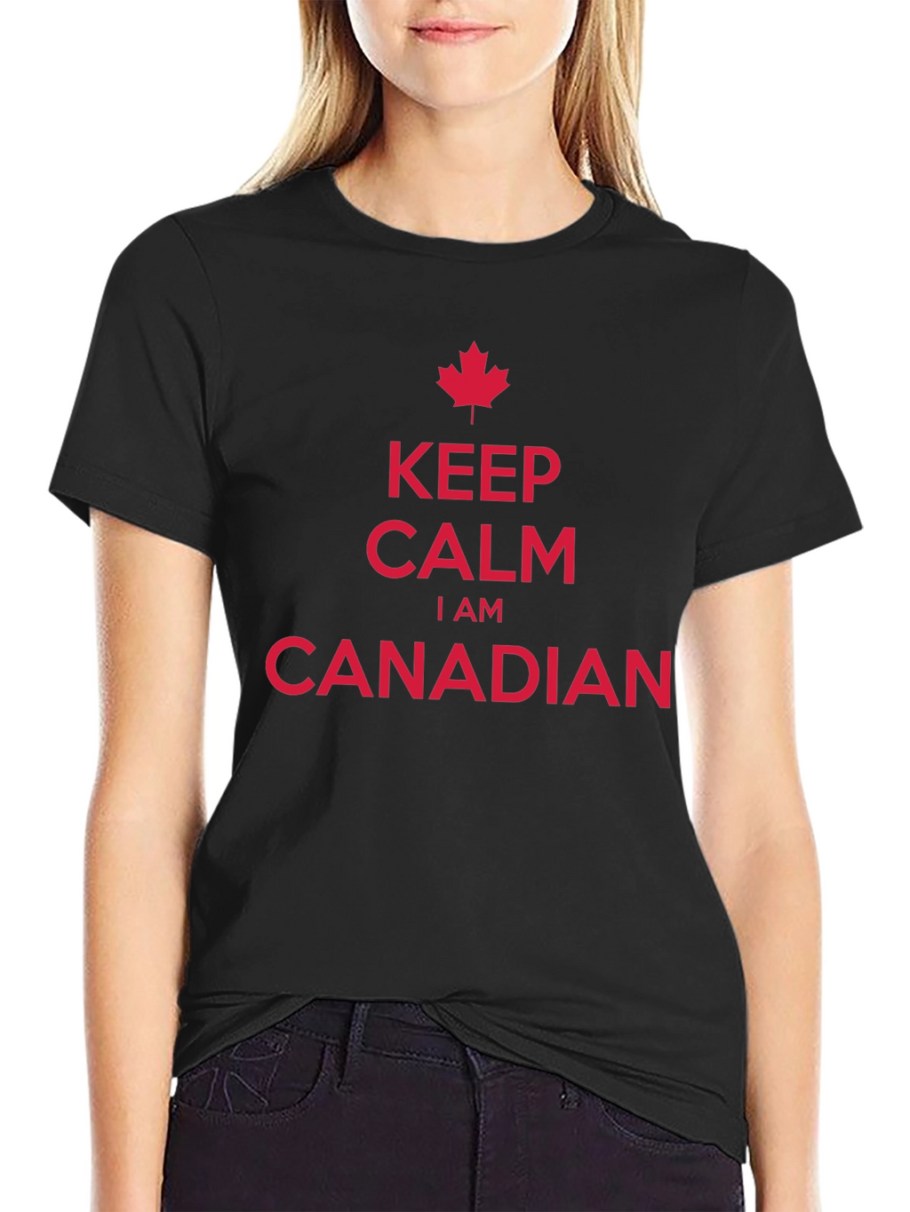 Camiseta Hombre Keep Calm Soy Canadiense Algodón