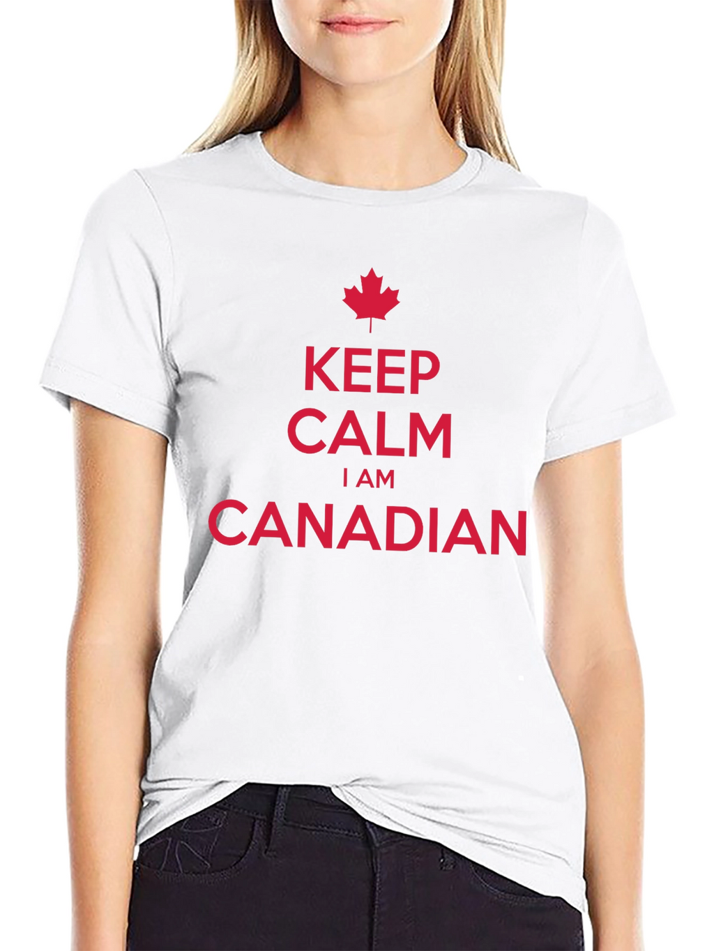 Camiseta Hombre Keep Calm Soy Canadiense Algodón