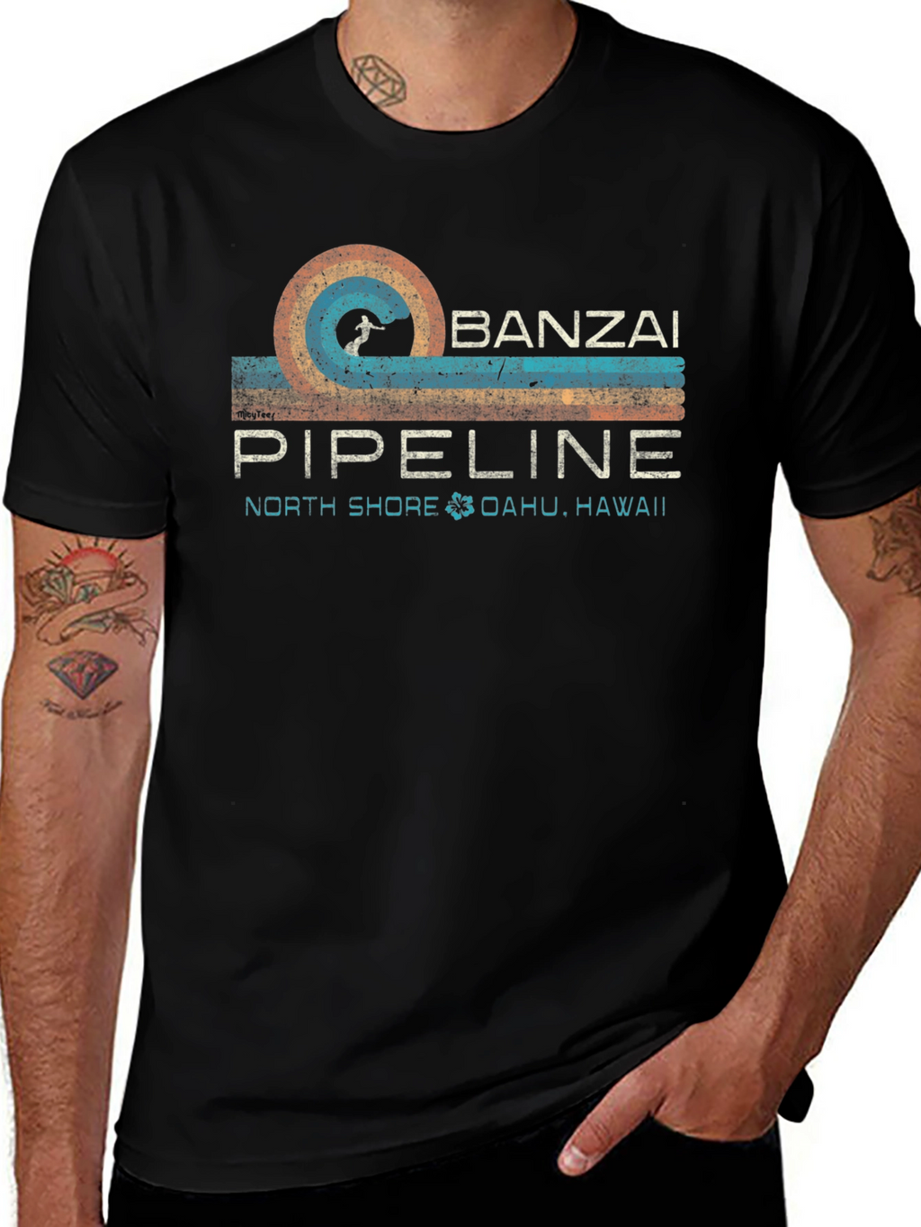 Camiseta Banzai Pipeline Oahu Hawaii Retro