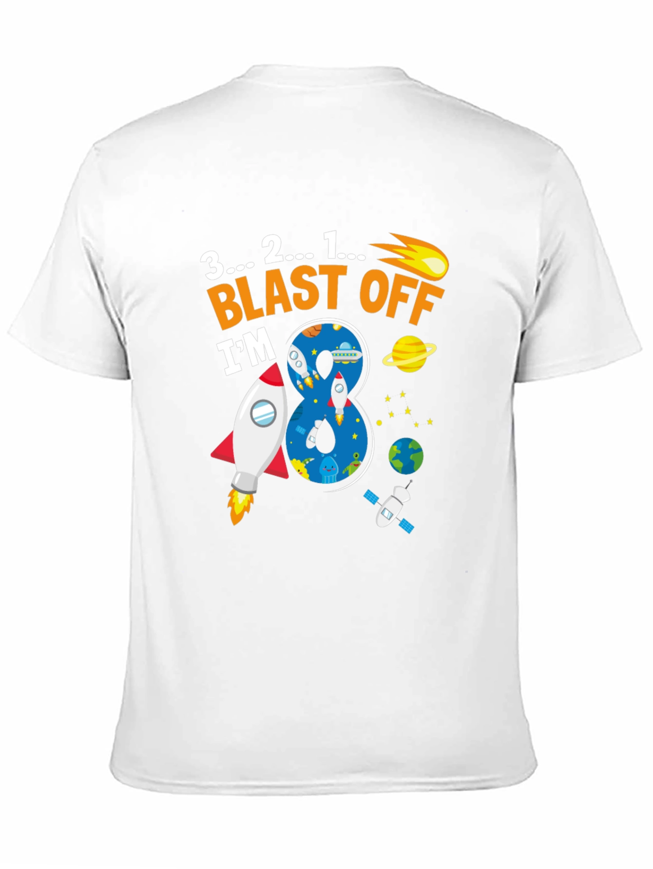 Camiseta Blast Off Im 8 Espacial para Cumpleaños