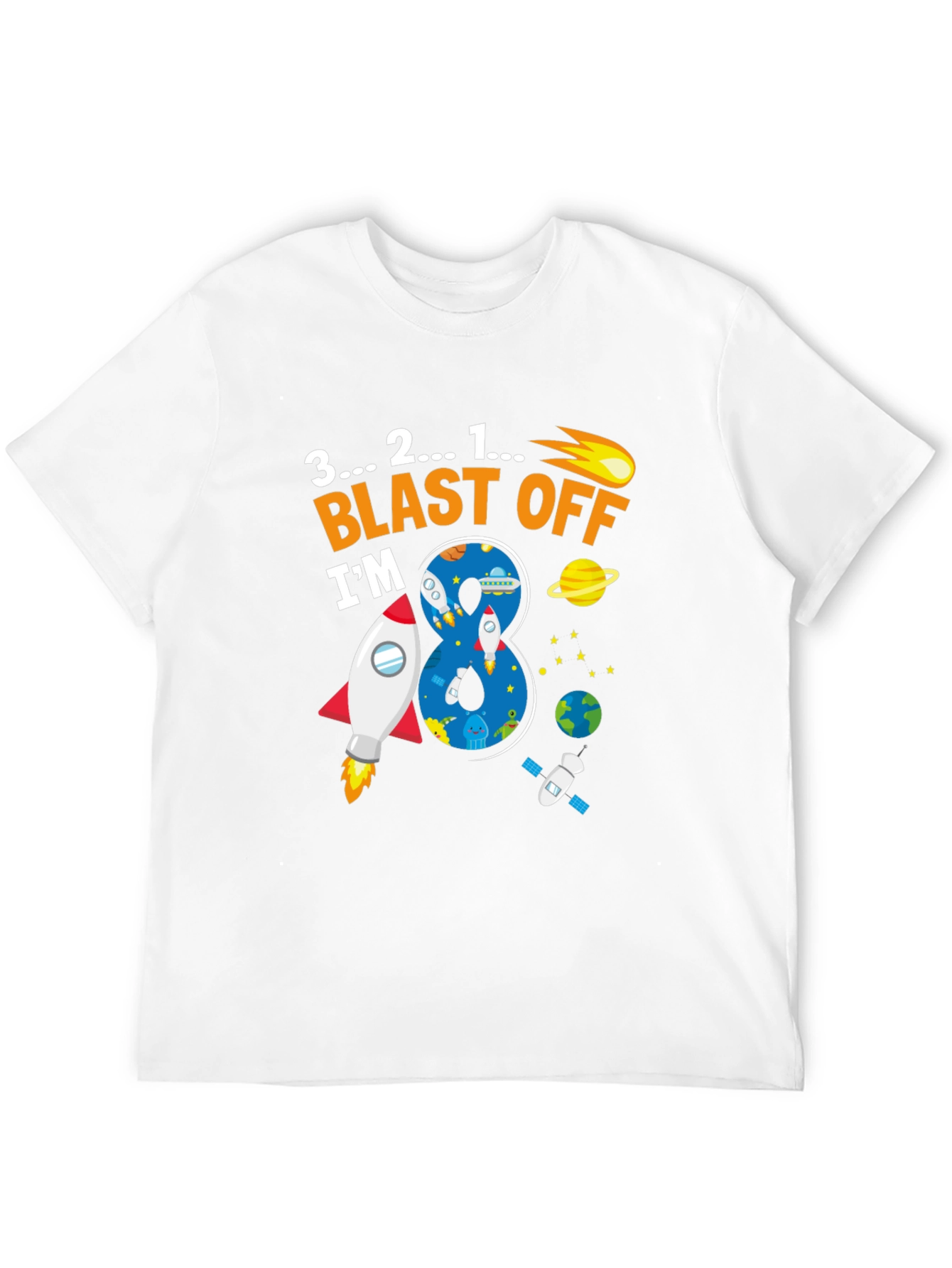 Camiseta Blast Off Im 8 Espacial para Cumpleaños