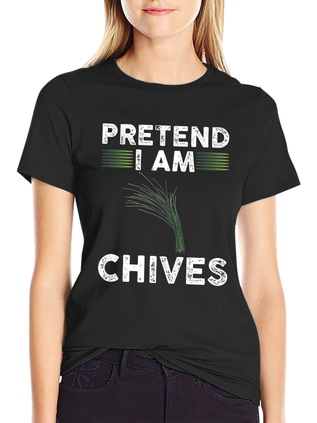 Camiseta Finge que soy cebollines - Humor Culinario