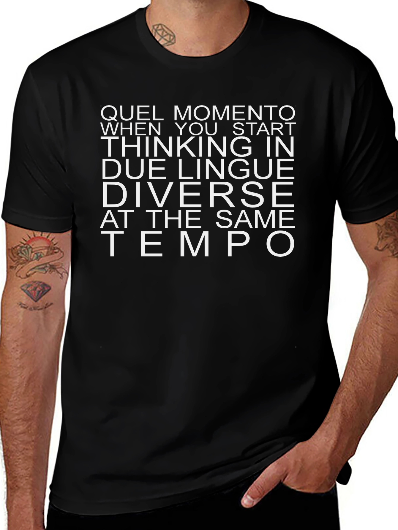 Camiseta Bilingüe Negra Quel Momento