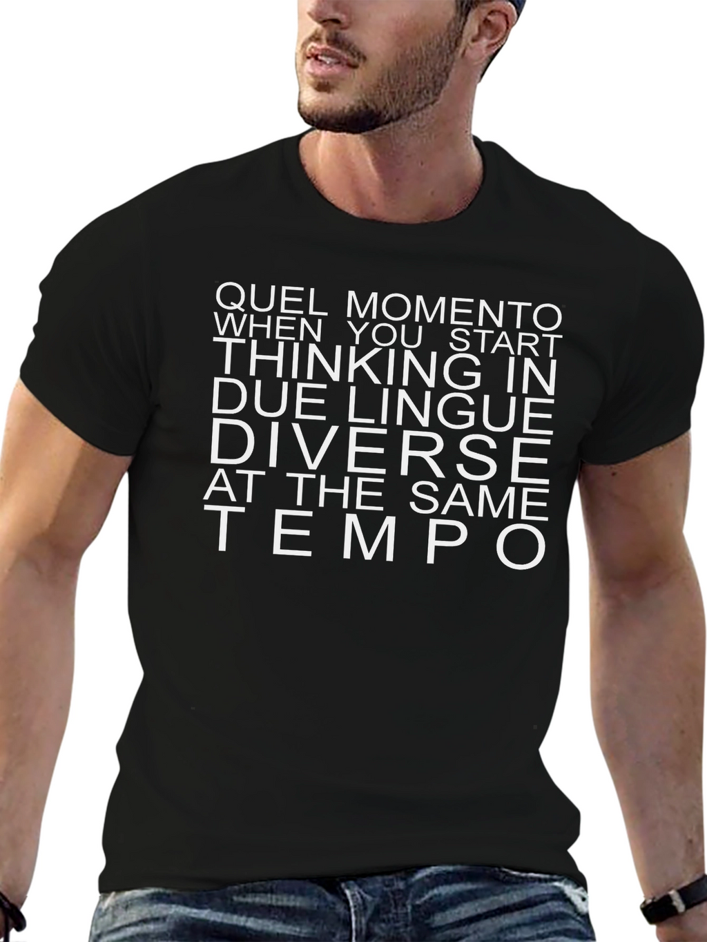 Camiseta Bilingüe Negra Quel Momento
