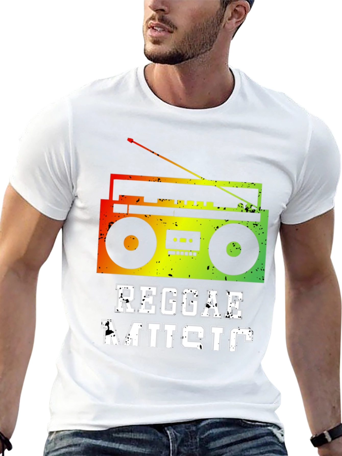 Camiseta Hombre Reggae Music Diseño Retro