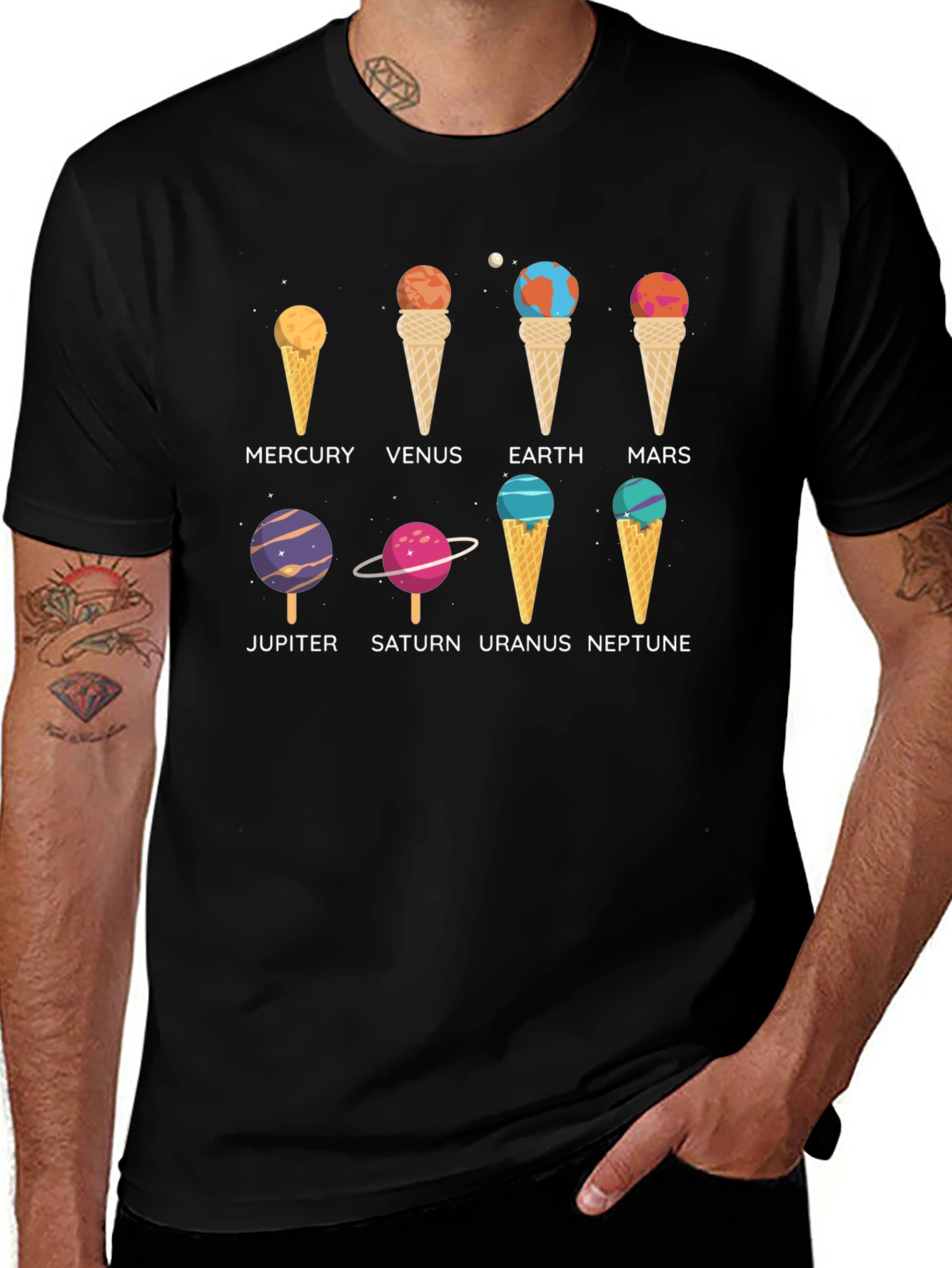 Camiseta Hombre Planetas Helados