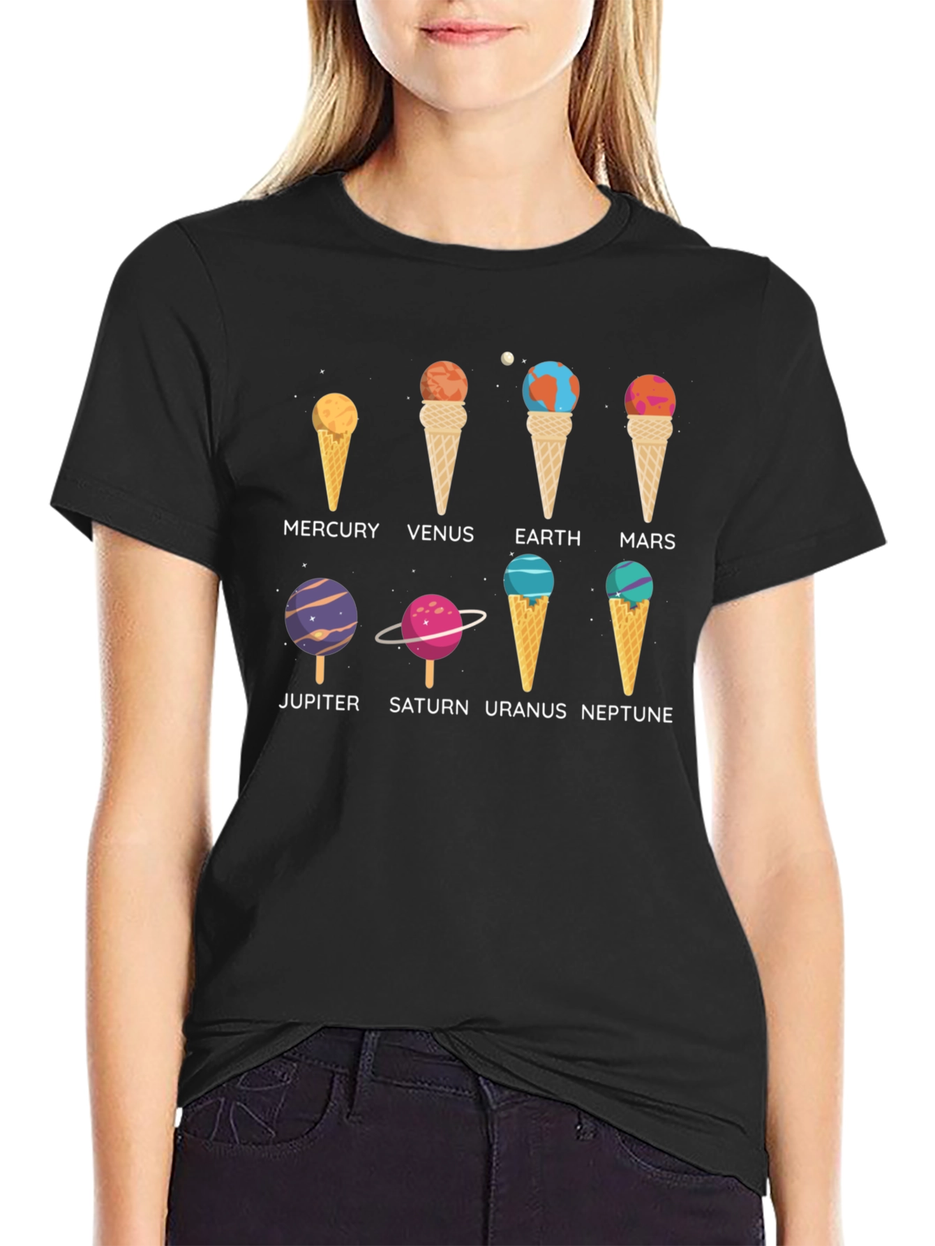 Camiseta Hombre Planetas Helados